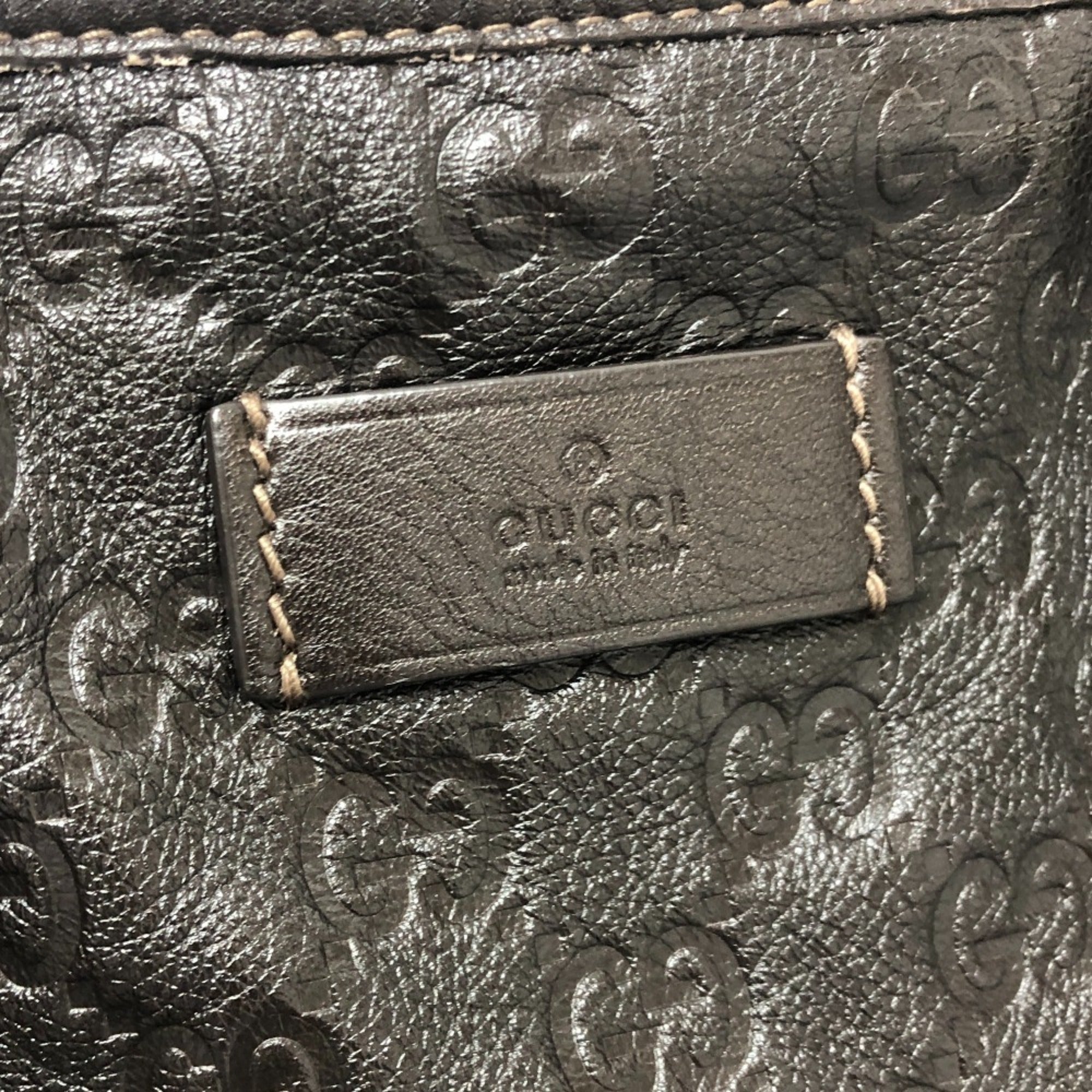 Gucci Brown Leather Handbag Tote Bag (Pre-Owned)