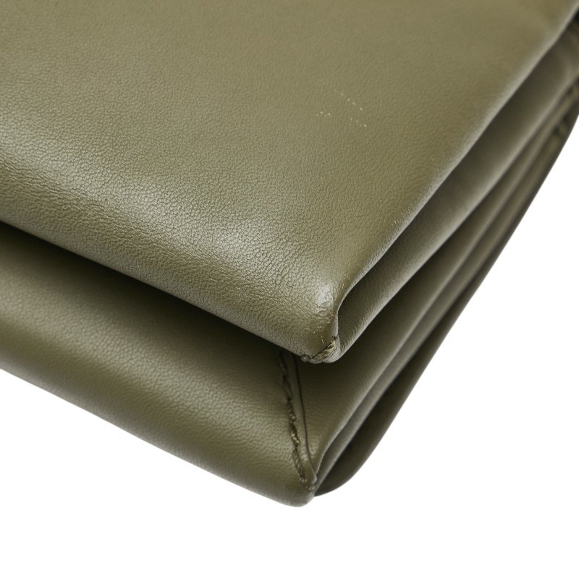 Valentino Garavani Green Khaki Leather Clutch Bag Shoulder Bag (Pre-Owned)