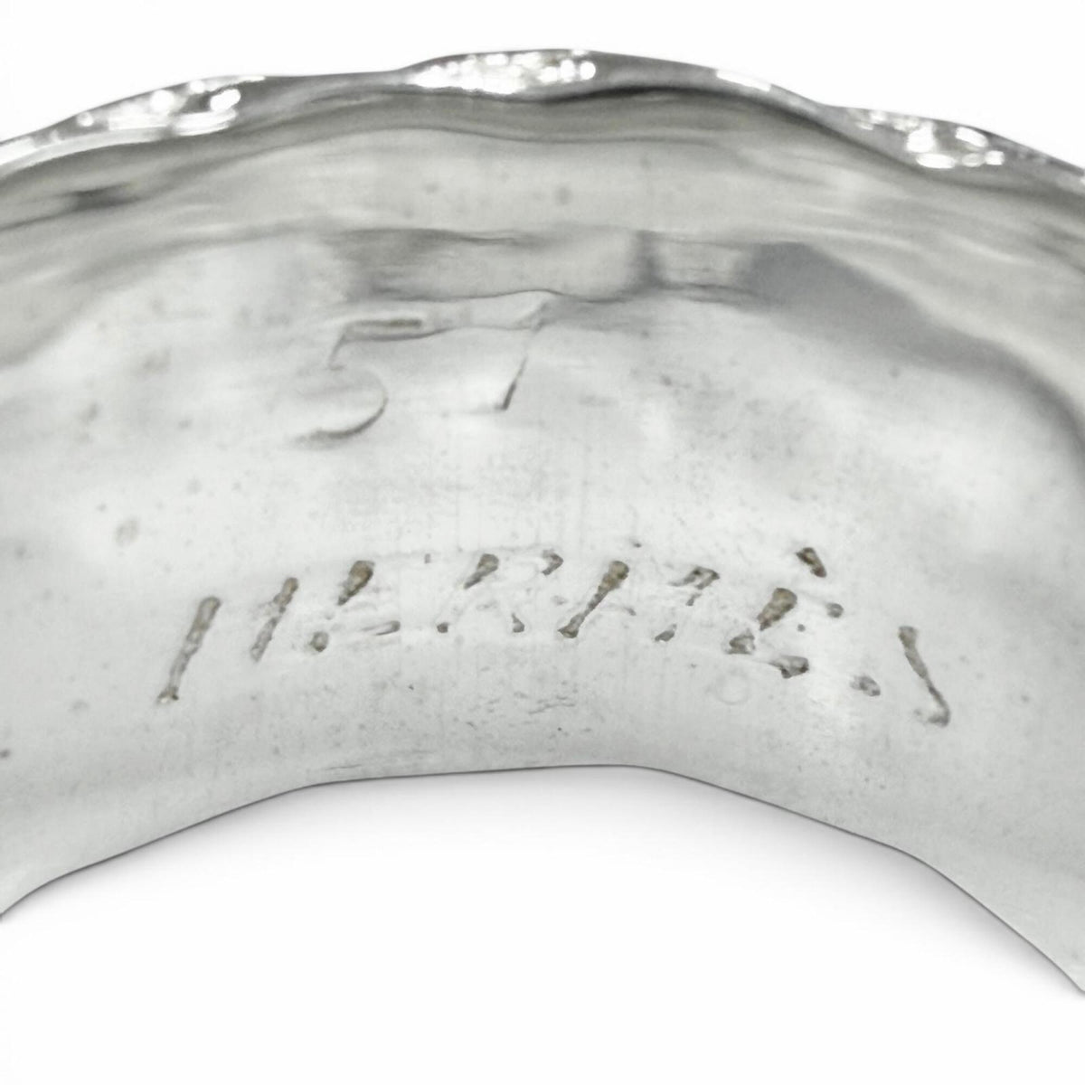 Hermes Silver Silver 925 Band Ring (Pre-Owned)