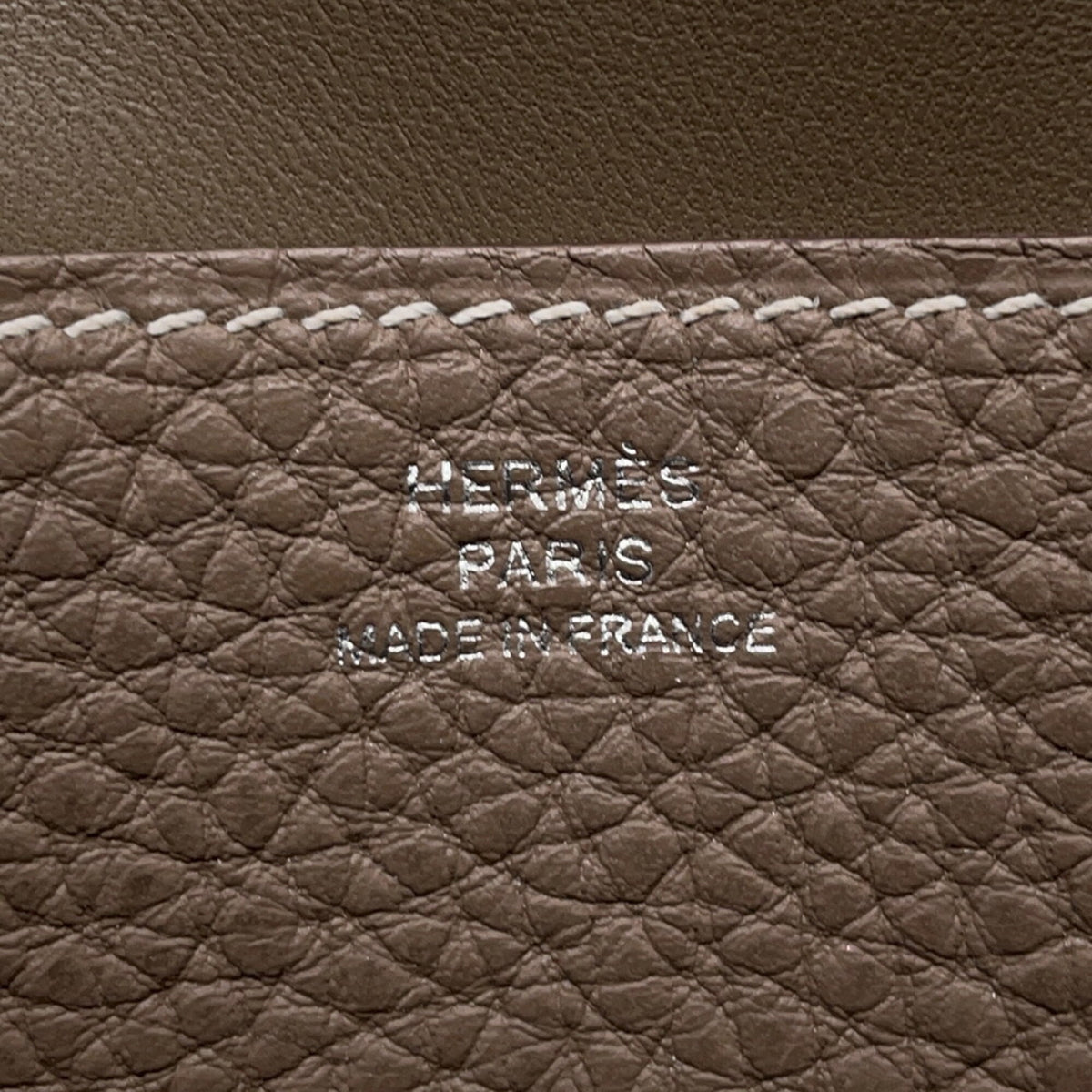 Hermes Etoupe Gray Togo Leather Long Wallet (Bi-Fold) (Pre-Owned)