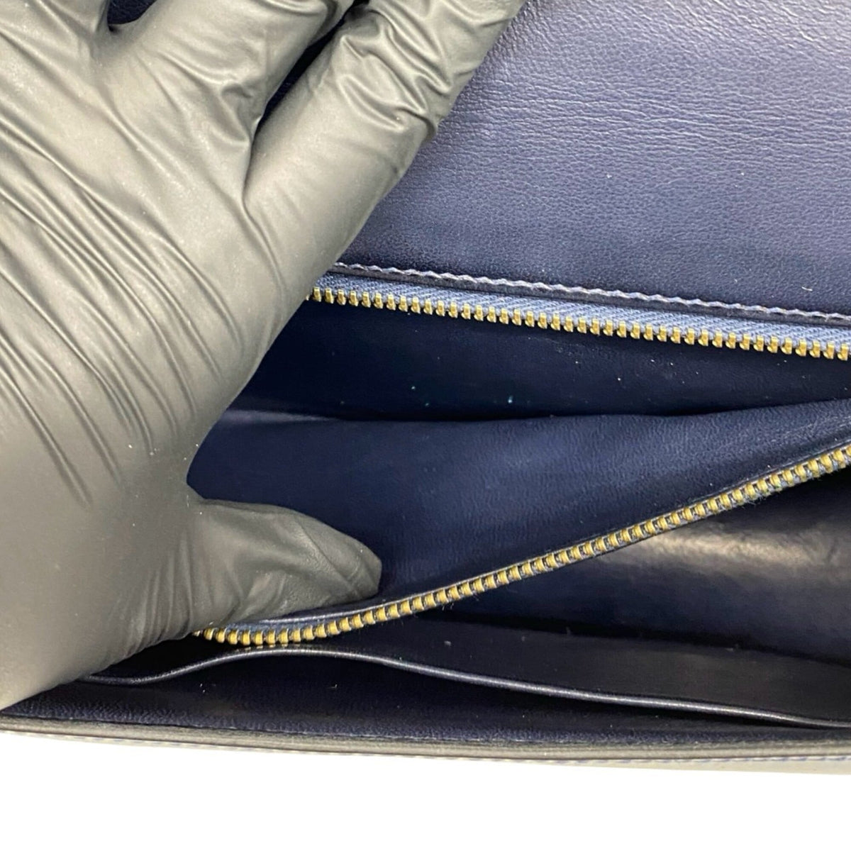 Hermes Navy Box Calf Leather Pochette Shoulder Bag (Pre-Owned)