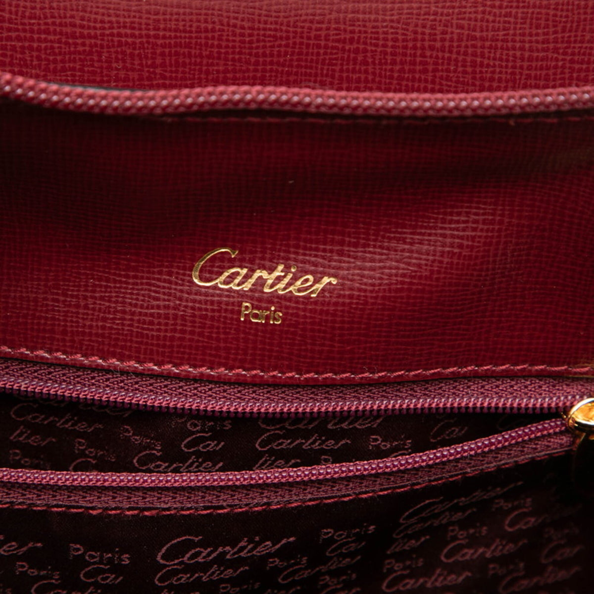 Cartier Bordeaux Leather Backpack (Pre-Owned)