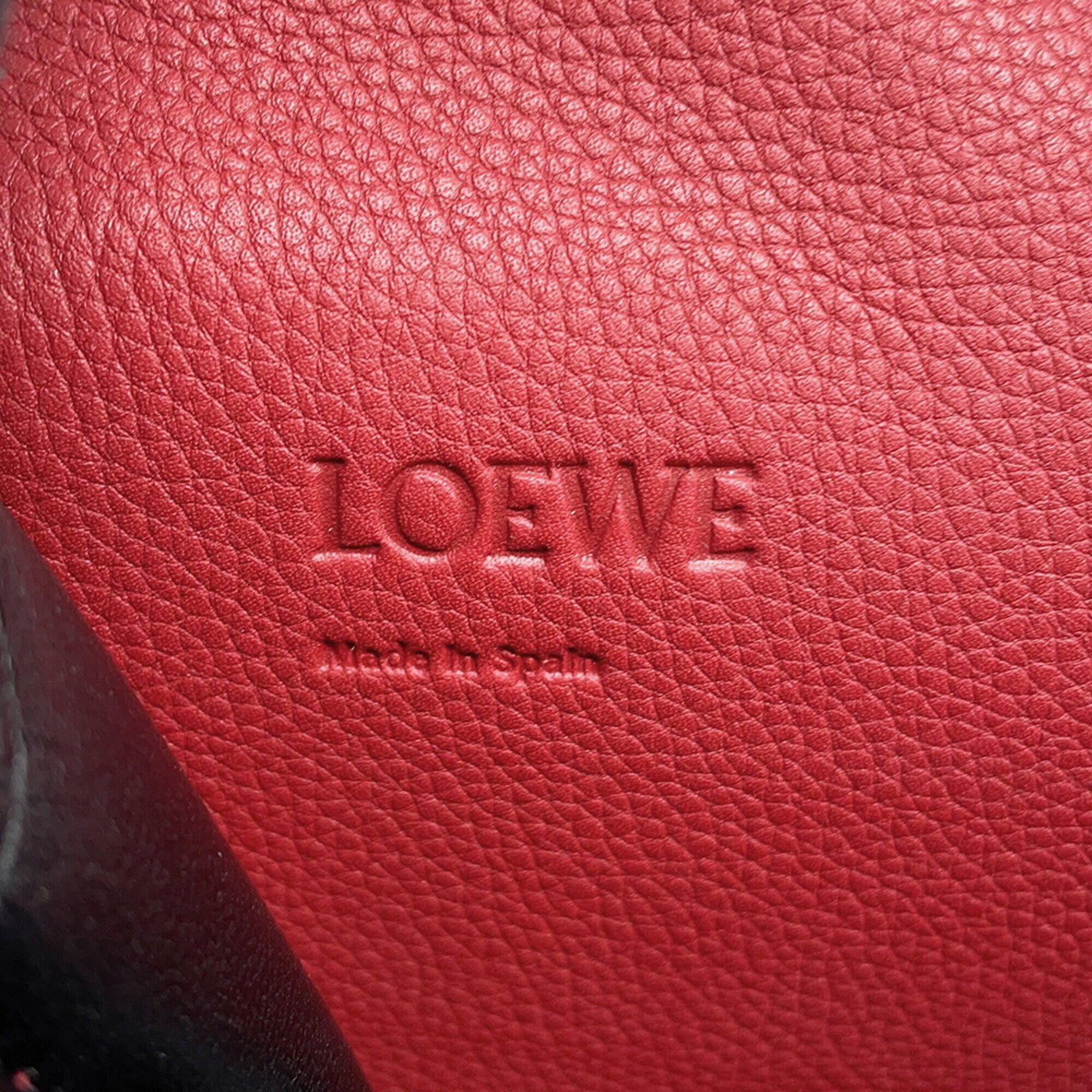 Loewe Red Color Leather Handbag Shoulder Bag (Pre-Owned)