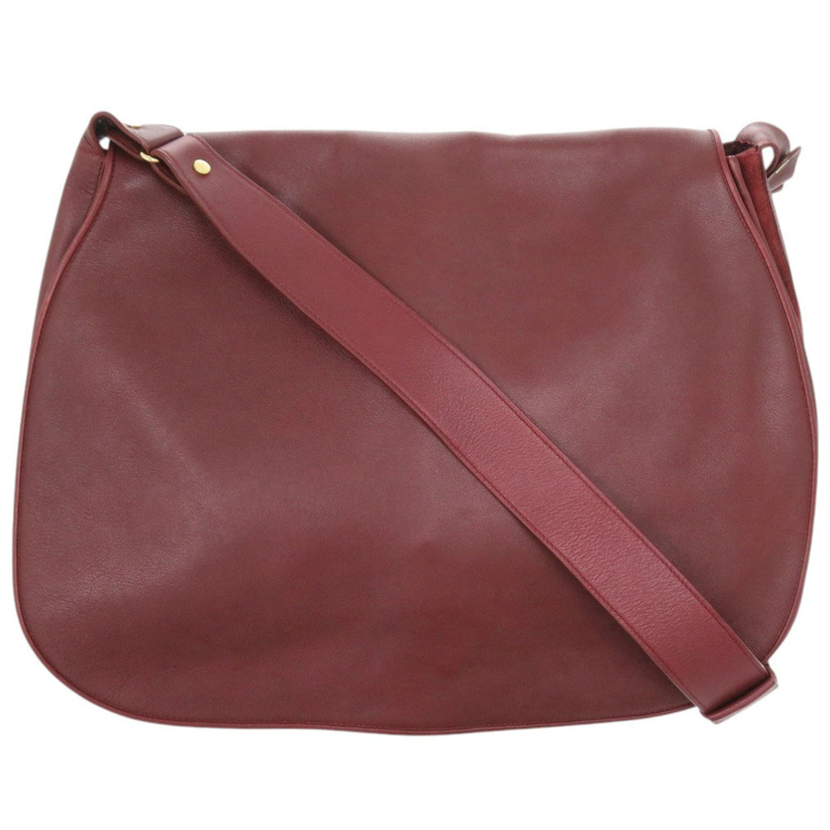 Cartier Bordeaux Red Color Leather Shoulder Bag (Pre-Owned)