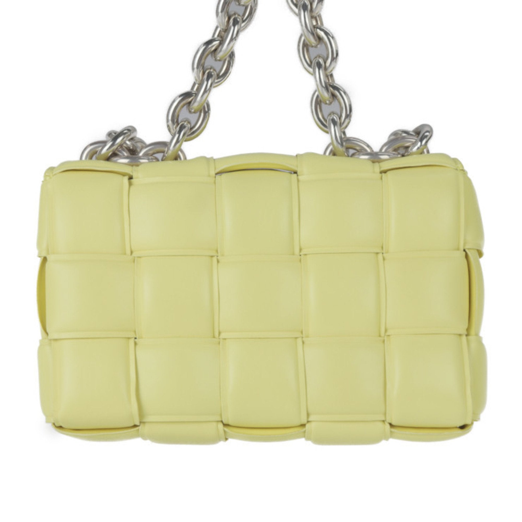 Bottega Veneta Intrecciato Yellow Leather Shoulder Bag (Pre-Owned)