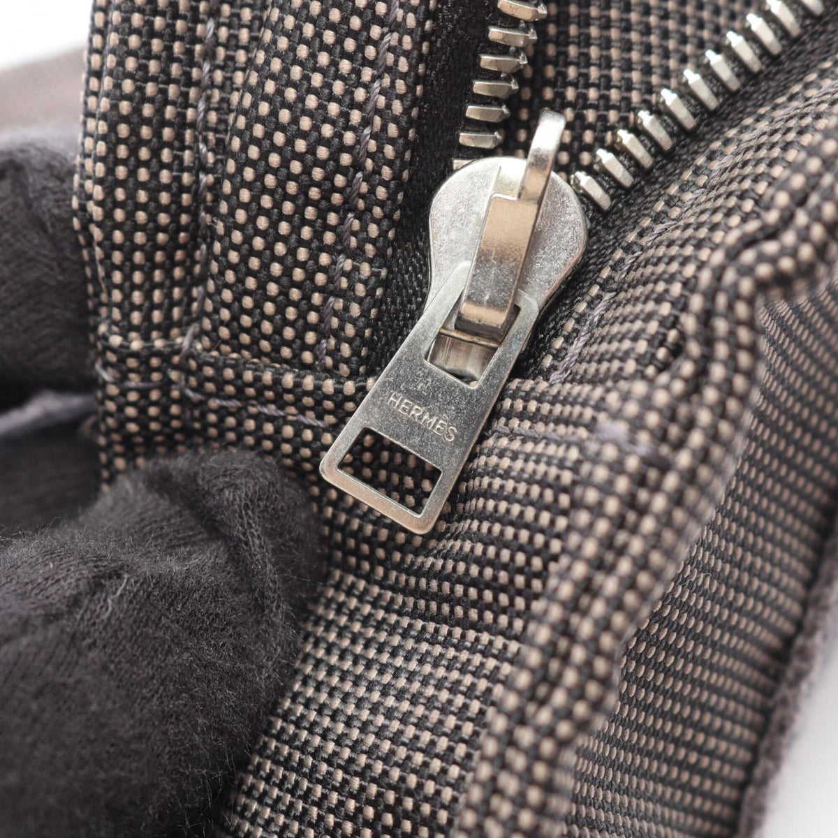 Hermes Gray Nylon Canvas Backpack Handbag (Pre-Owned)