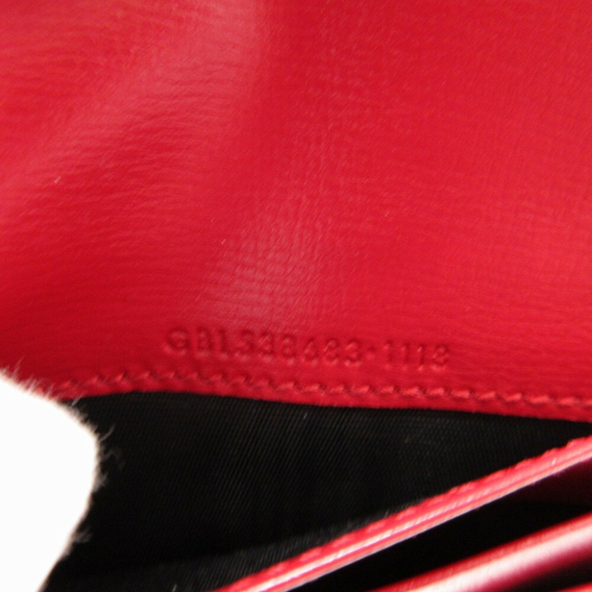 Yves Saint Laurent Red Color Leather Wallet (Tri-Fold) (Pre-Owned)