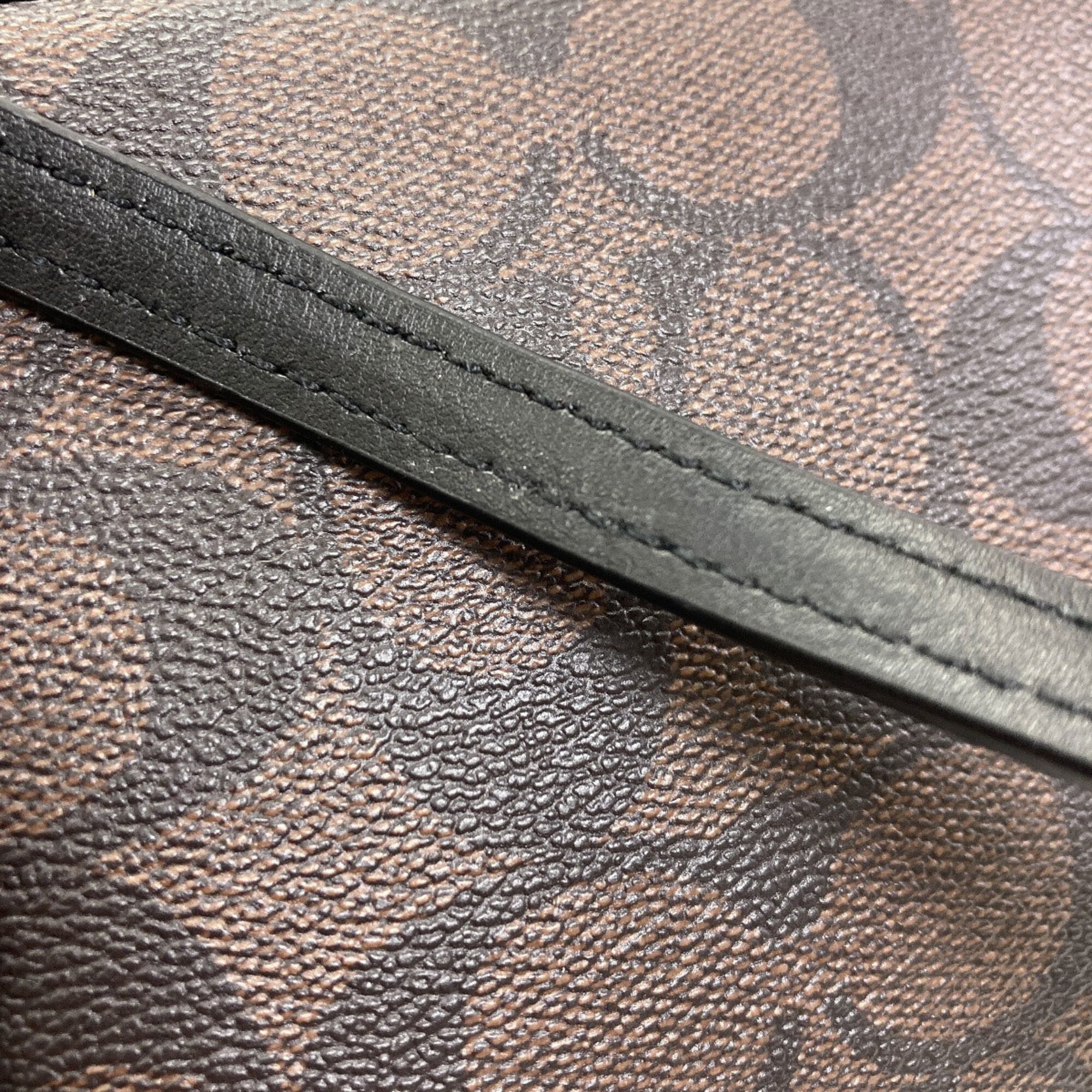 Coach Dark Brown Signature Line Pvc Shoulder Bag (Pre-Owned)
