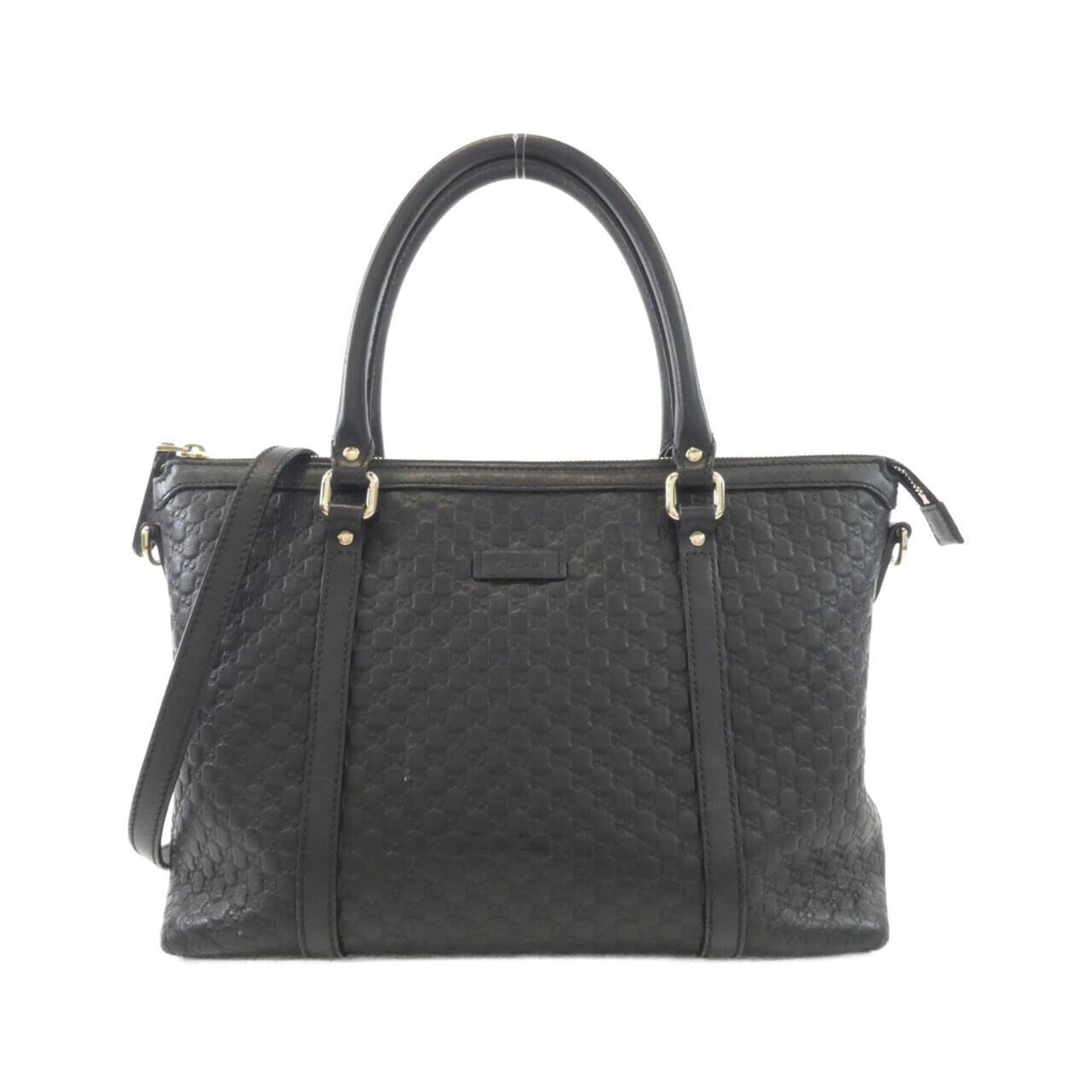 Gucci Black Micro Gg Leather Handbag (Pre-Owned)