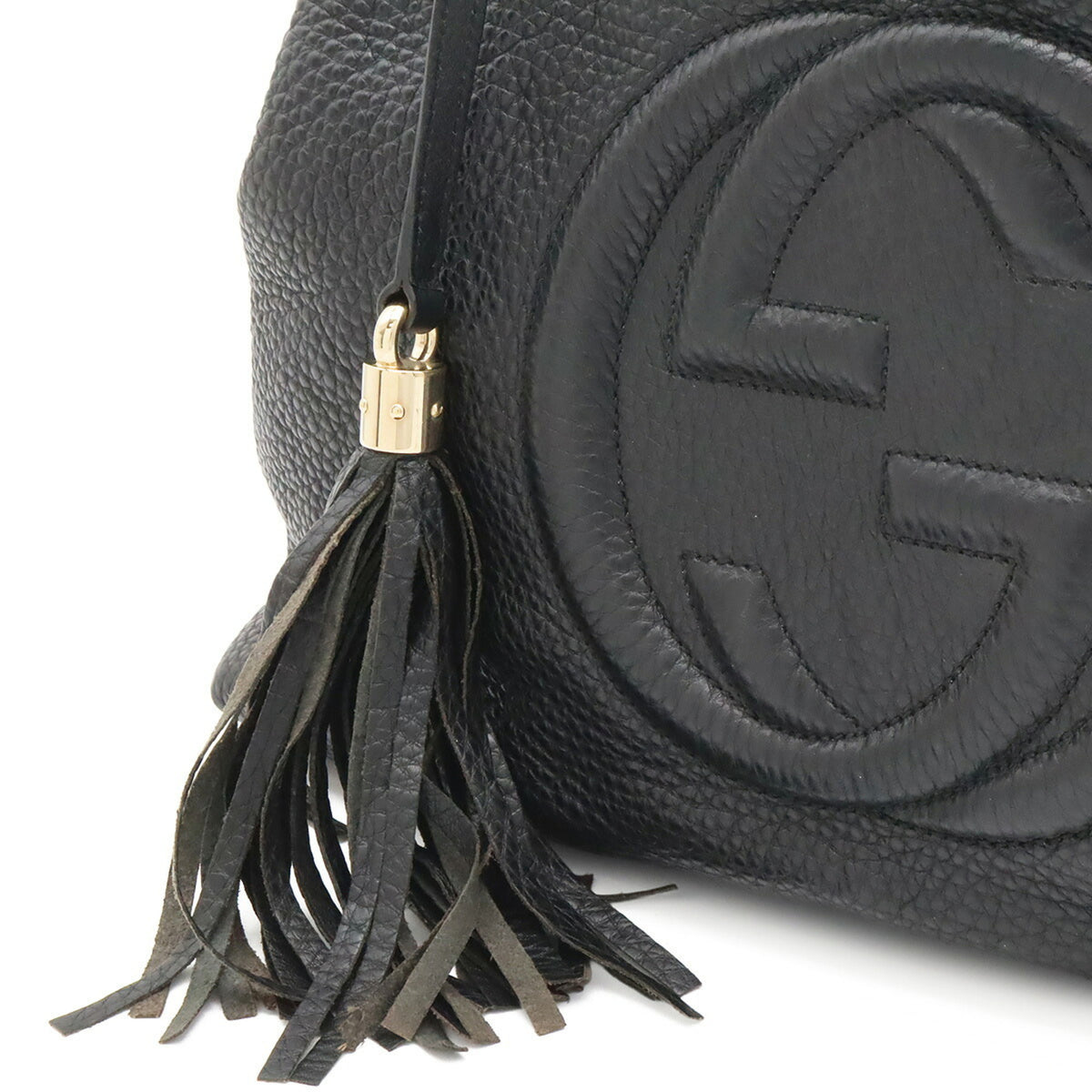 Gucci Soho Black Leather Shoulder Bag Tote Bag (Pre-Owned)