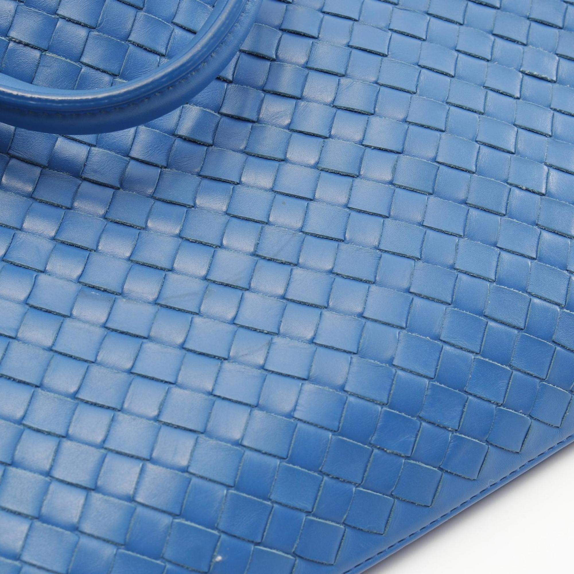 Bottega Veneta Intrecciato Blue Intrecciato Briefcase (Pre-Owned)