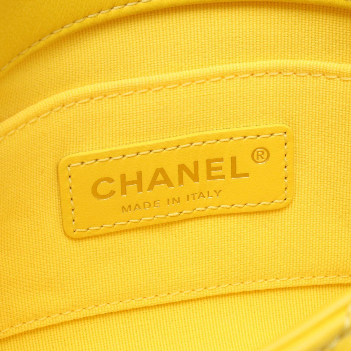 Chanel Yellow Leather Handbag Shoulder Bag (Pre-Owned)