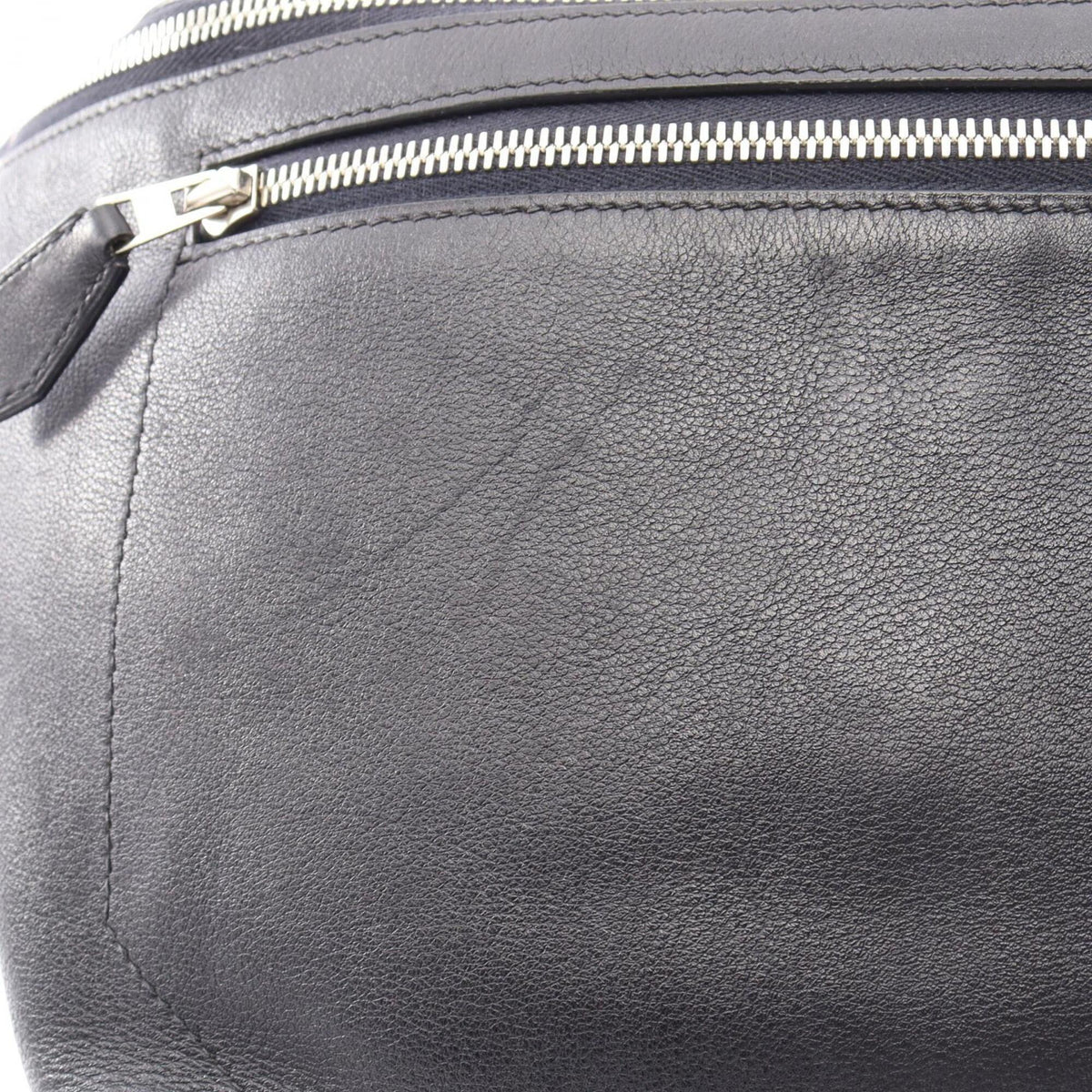 Hermes Navy Leather Fanny Pack Handbag Sling Bag (Pre-Owned)