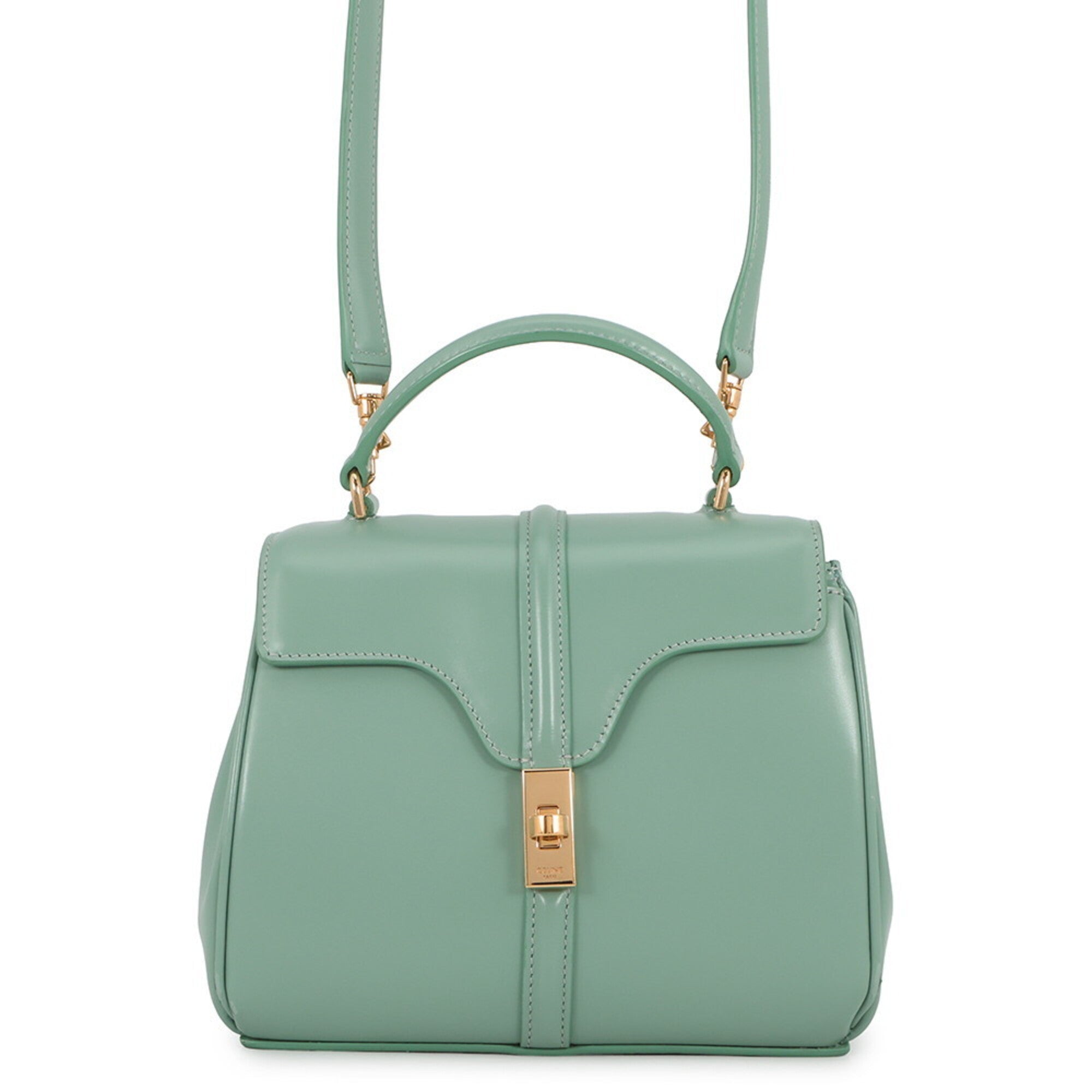 Celine Green Leather Handbag Shoulder Bag (Pre-Owned)