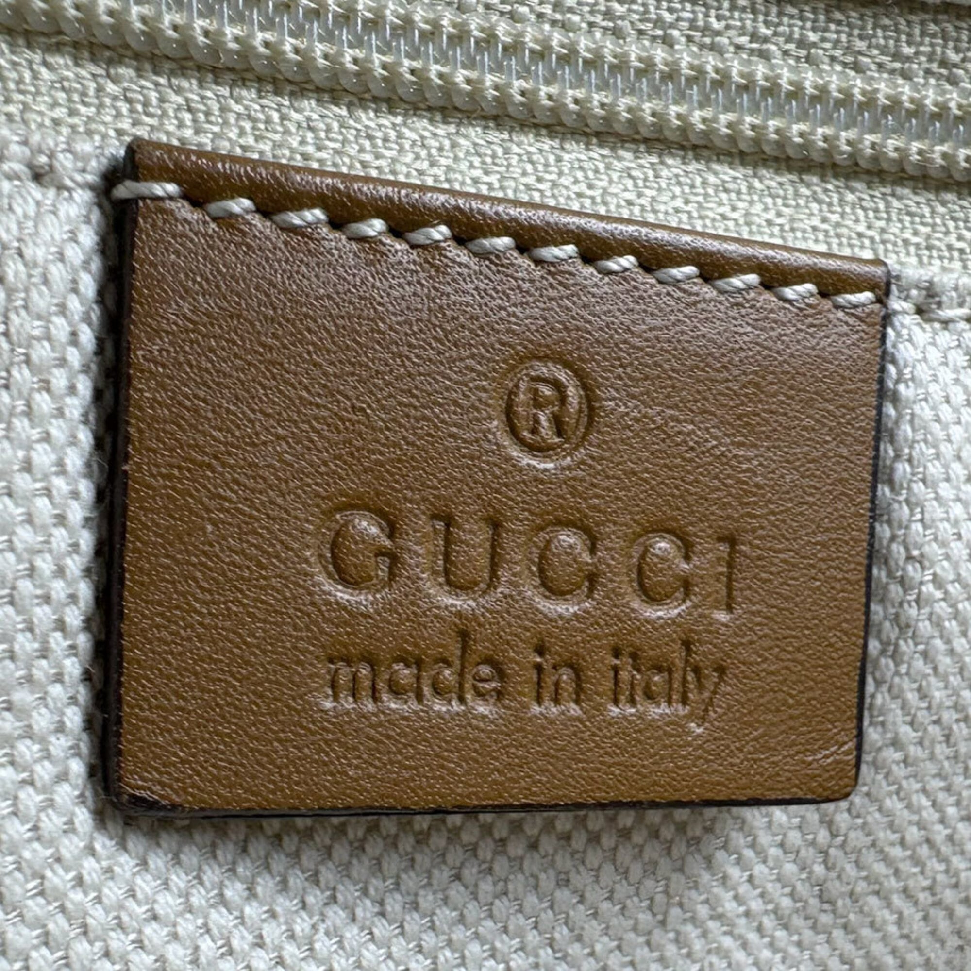 Gucci Brown Canvas Leather Handbag (Pre-Owned)