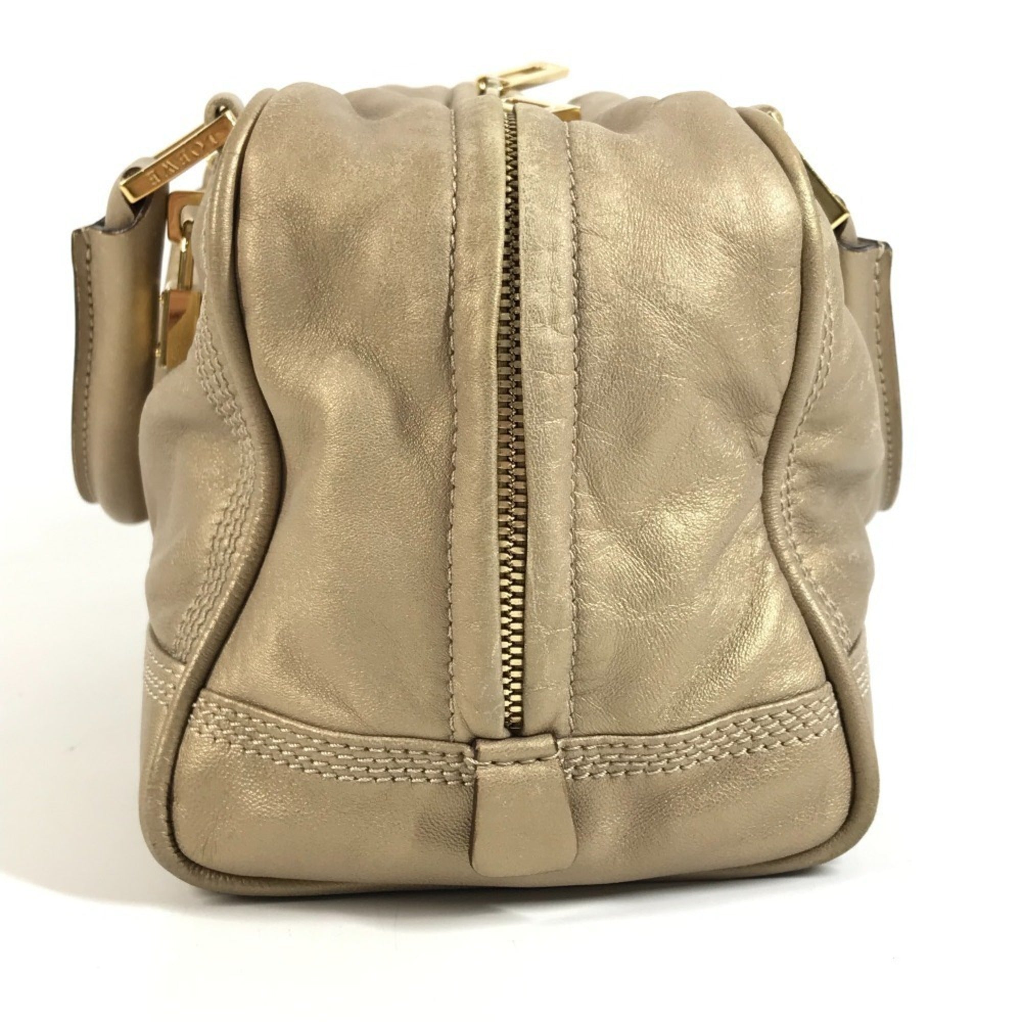 Loewe Amazona Gold Leather Handbag Tote Bag (Pre-Owned)