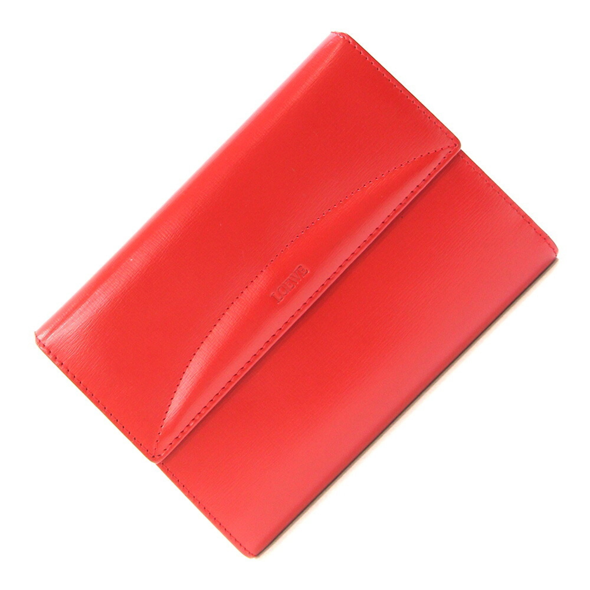Loewe Red Color Leather Wallet (Tri-Fold) (Pre-Owned)