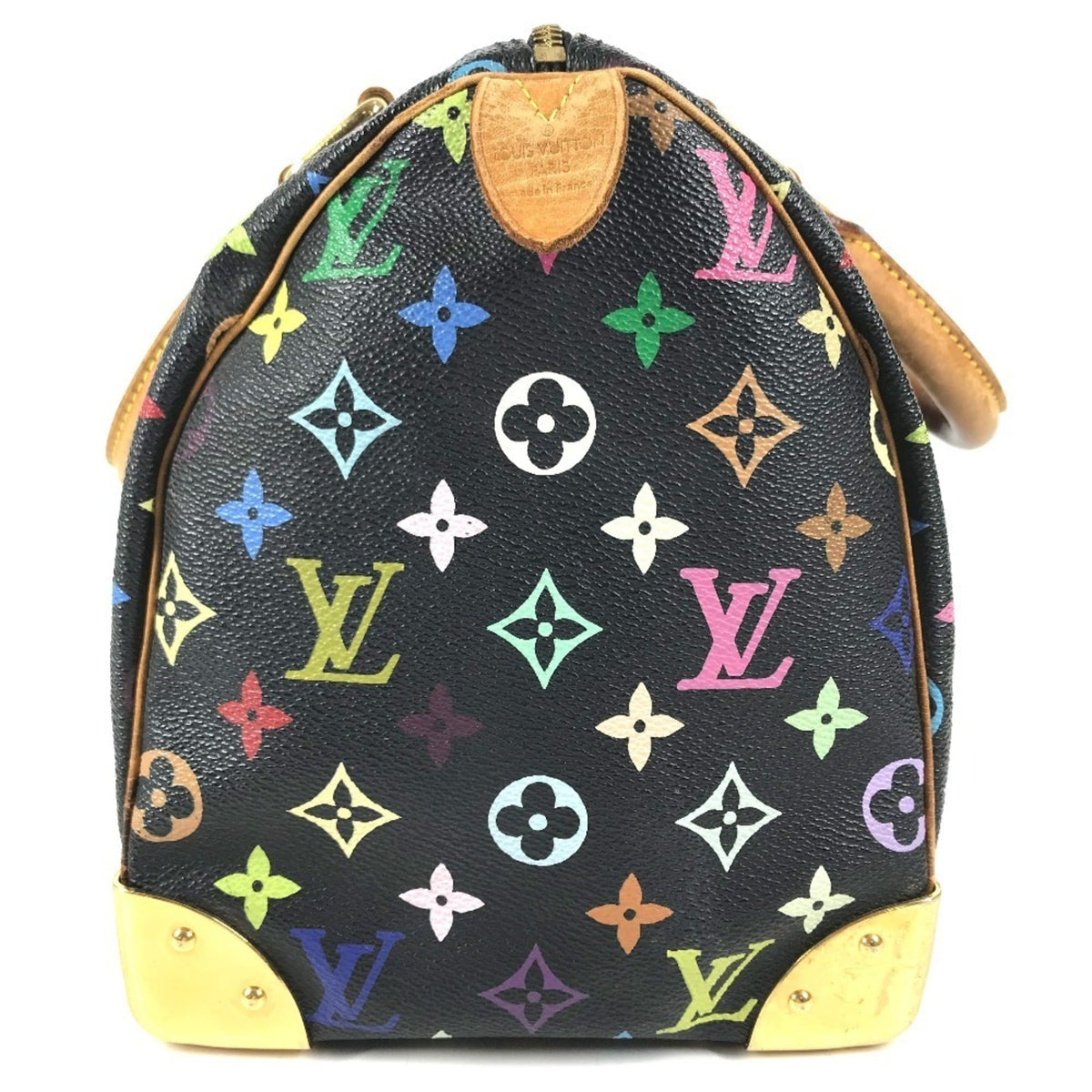 Louis Vuitton Black Noir Monogram Multicolore Canvas Boston Bag Handbag (Pre-Owned)