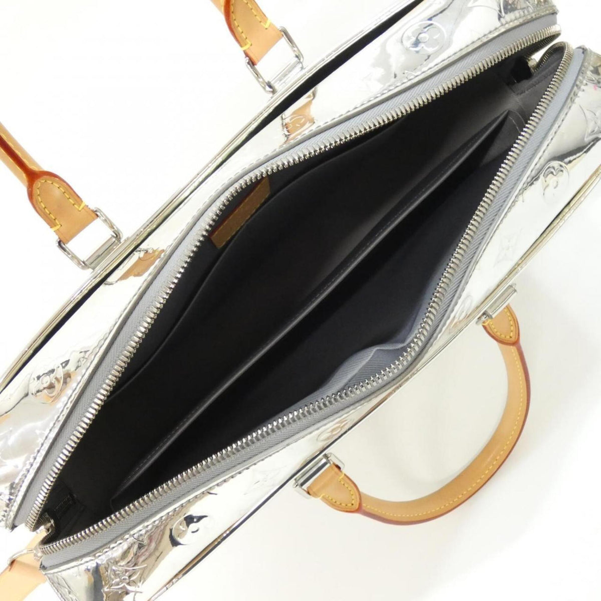 Louis Vuitton Monogram Silver Leather Handbag (Pre-Owned)