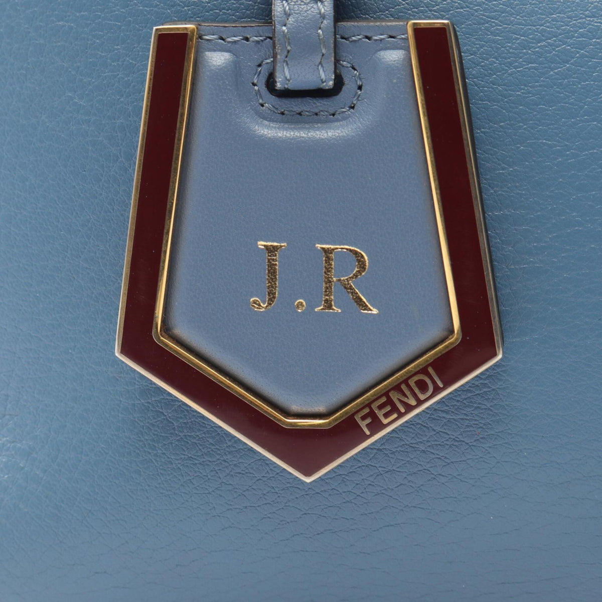 Fendi Blue Bordeaux Leather Handbag (Pre-Owned)