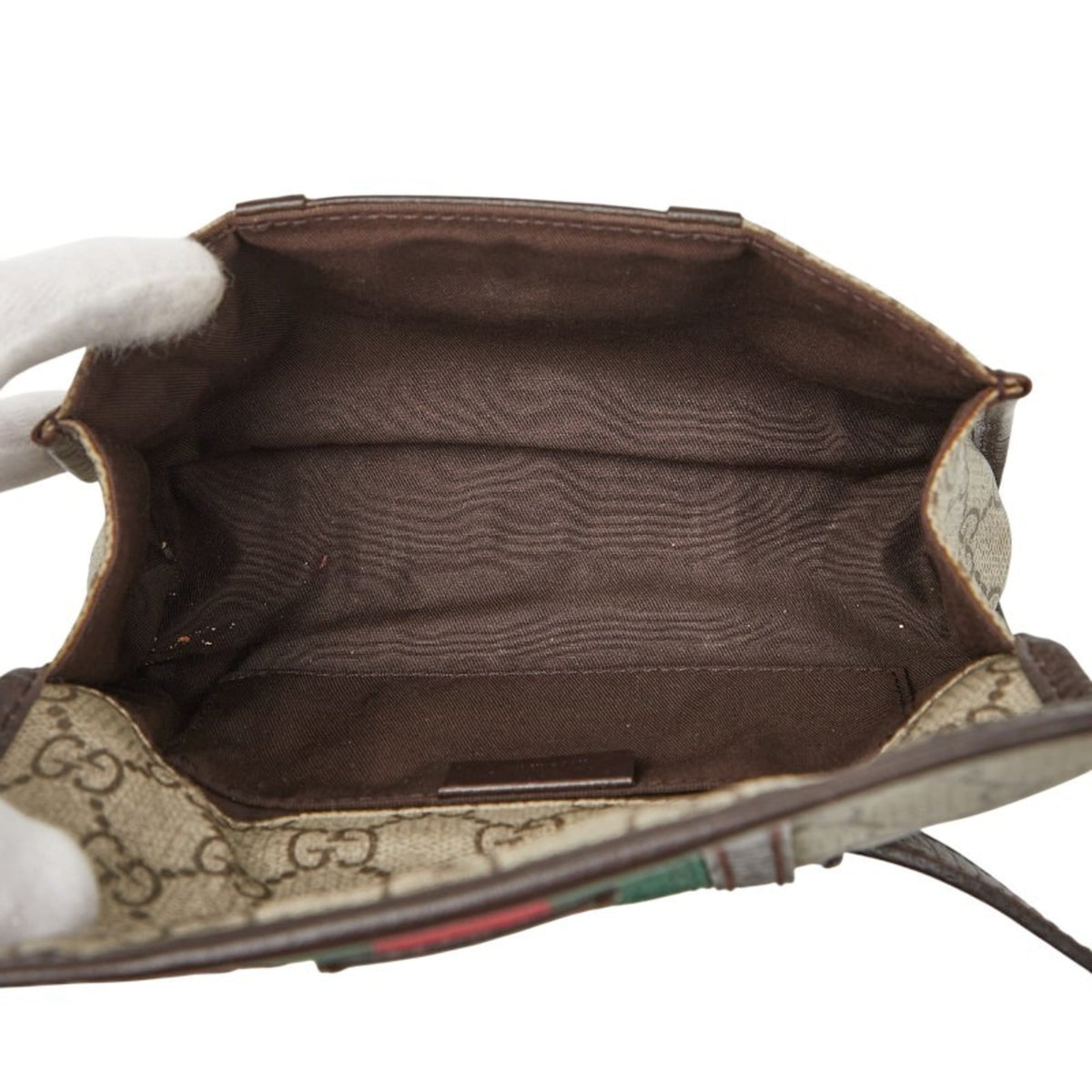Gucci Sherry Line Beige Multi-Color Pvc Leather Sling Bag (Pre-Owned)