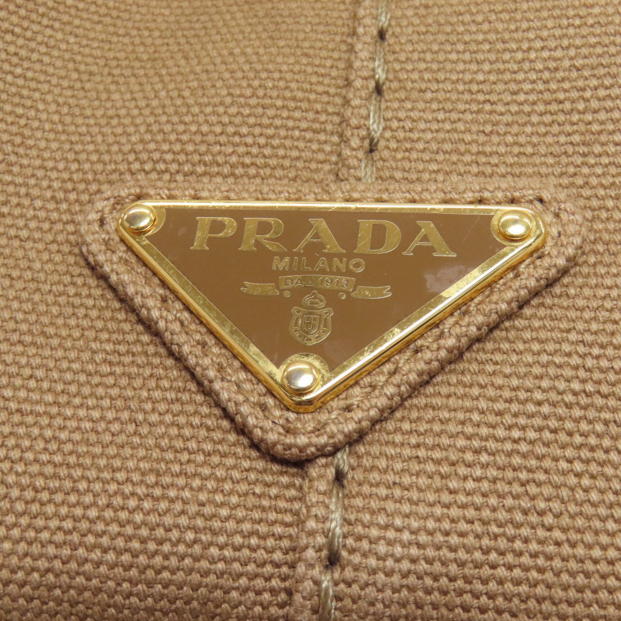 Prada Brown Canvas Handbag (Pre-Owned)