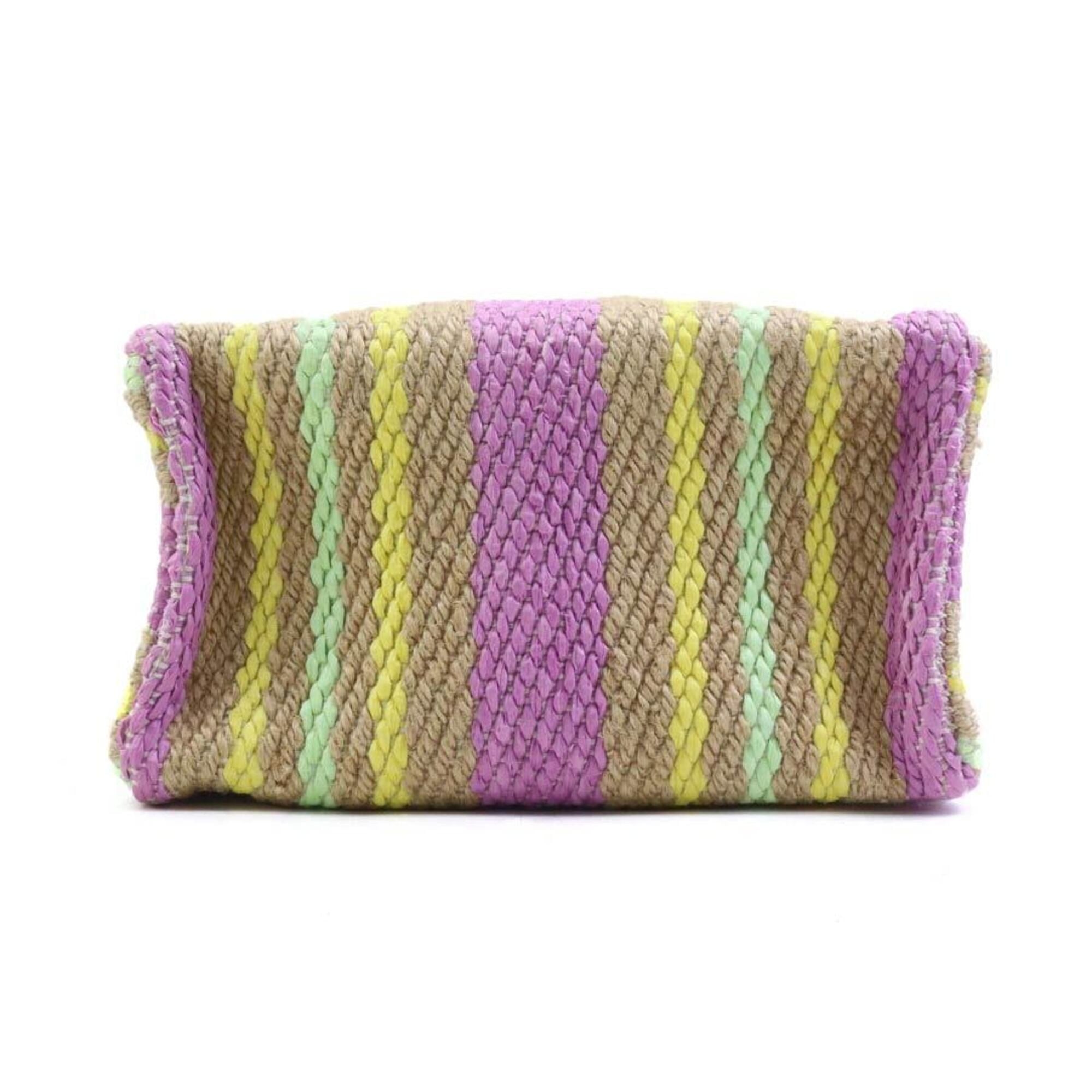Gucci Multi-Color Straw Cotton Handbag (Pre-Owned)