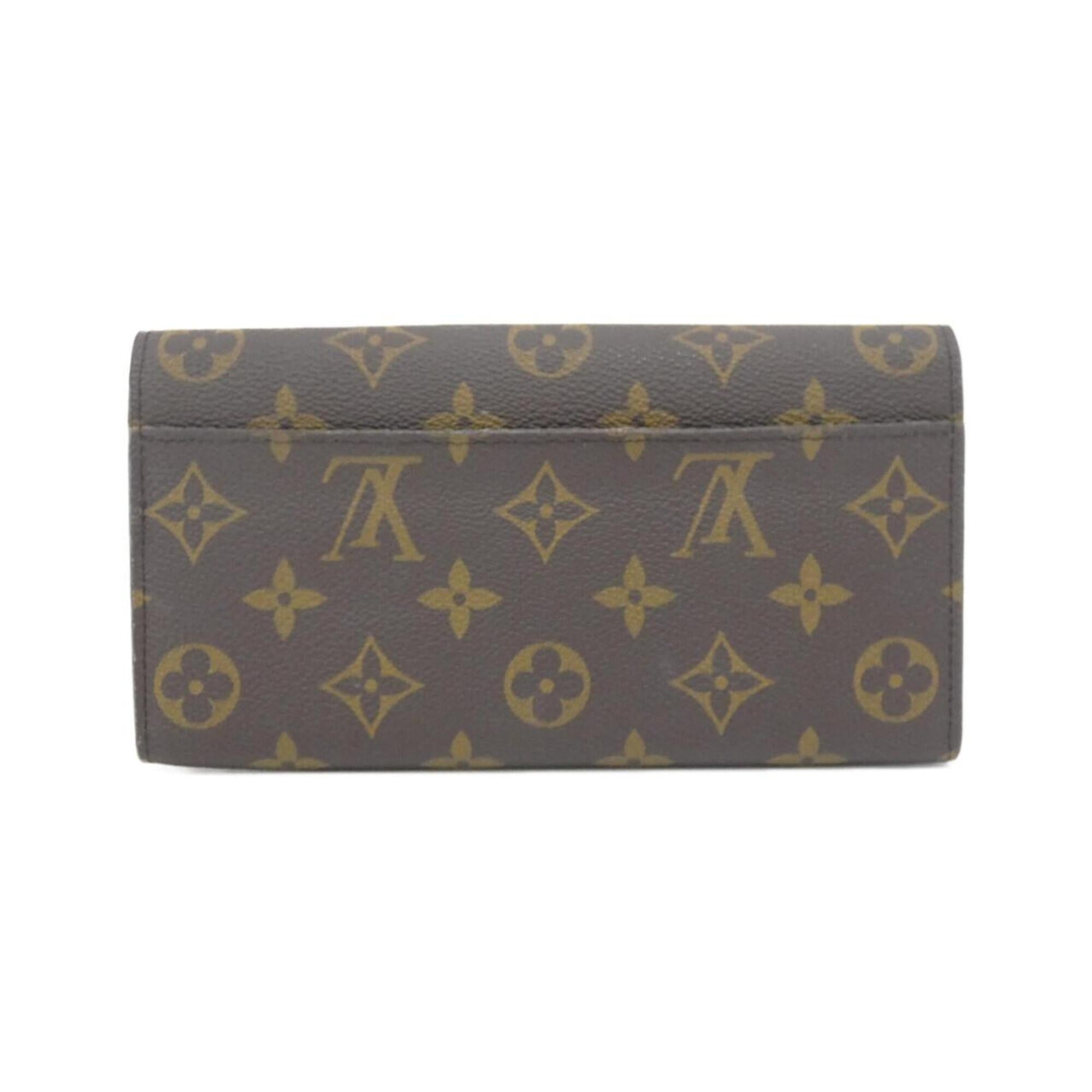 Louis Vuitton Marron Coated Canvas Long Wallet (Bi-Fold) (Pre-Owned)