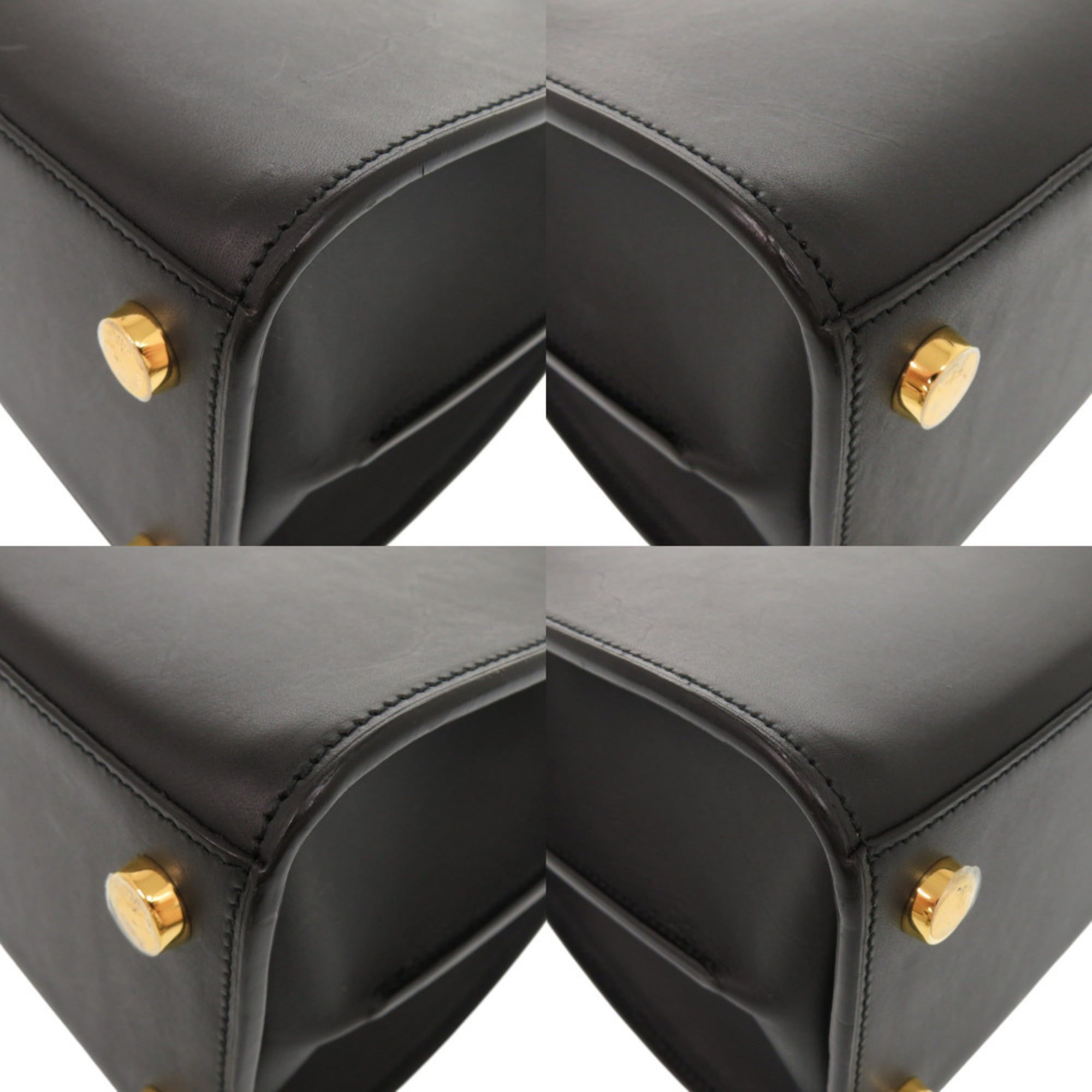 Louis Vuitton Black Leather Handbag (Pre-Owned)