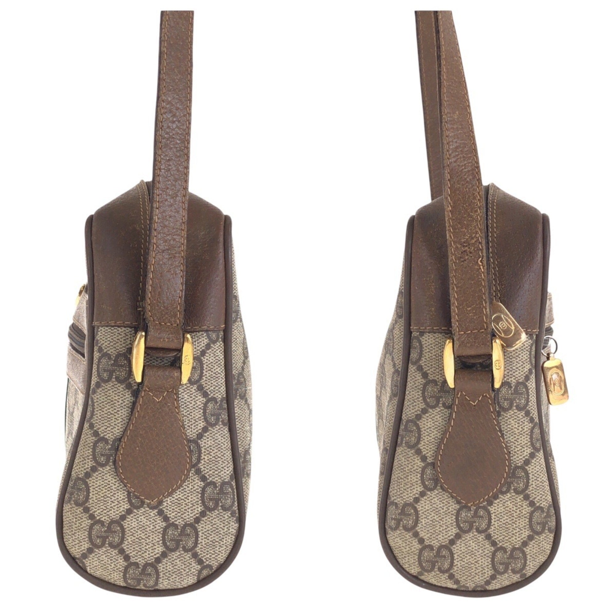 Gucci Beige Brown Gg Supreme Leather Shoulder Bag (Pre-Owned)