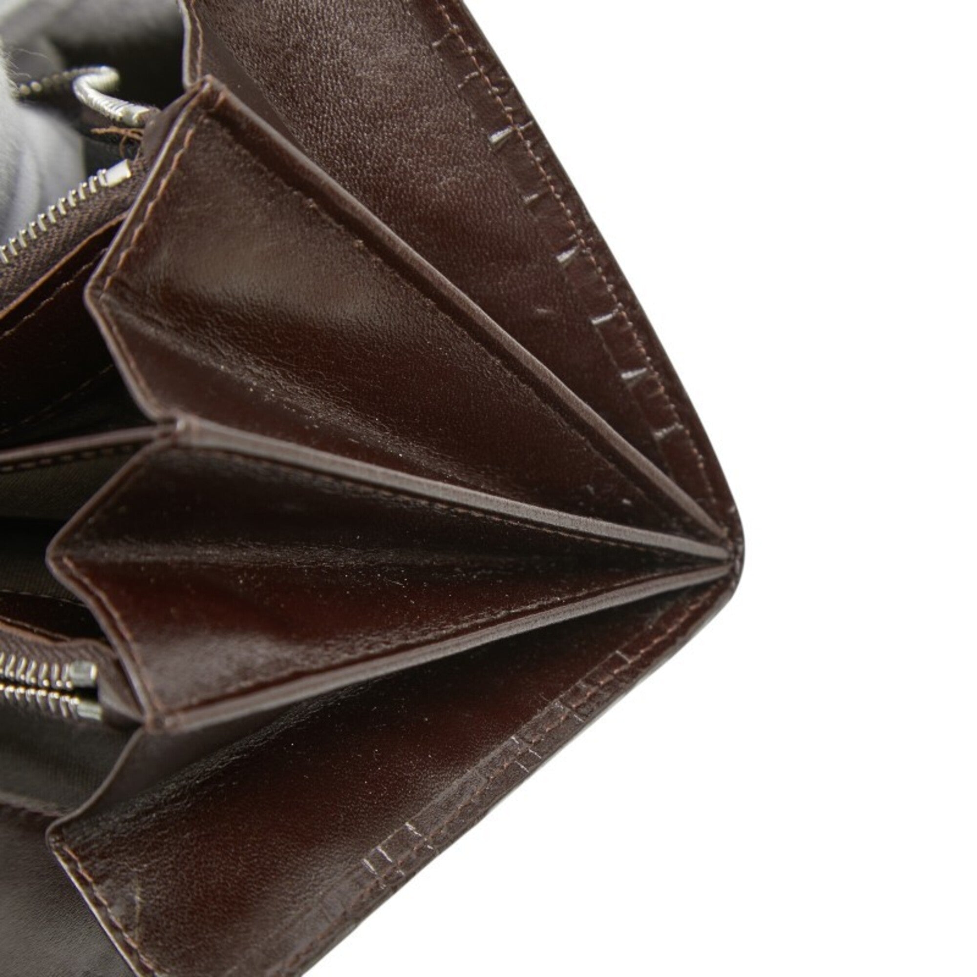 Fendi Black Brown Canvas Leather Long Wallet (Bi-Fold) (Pre-Owned)