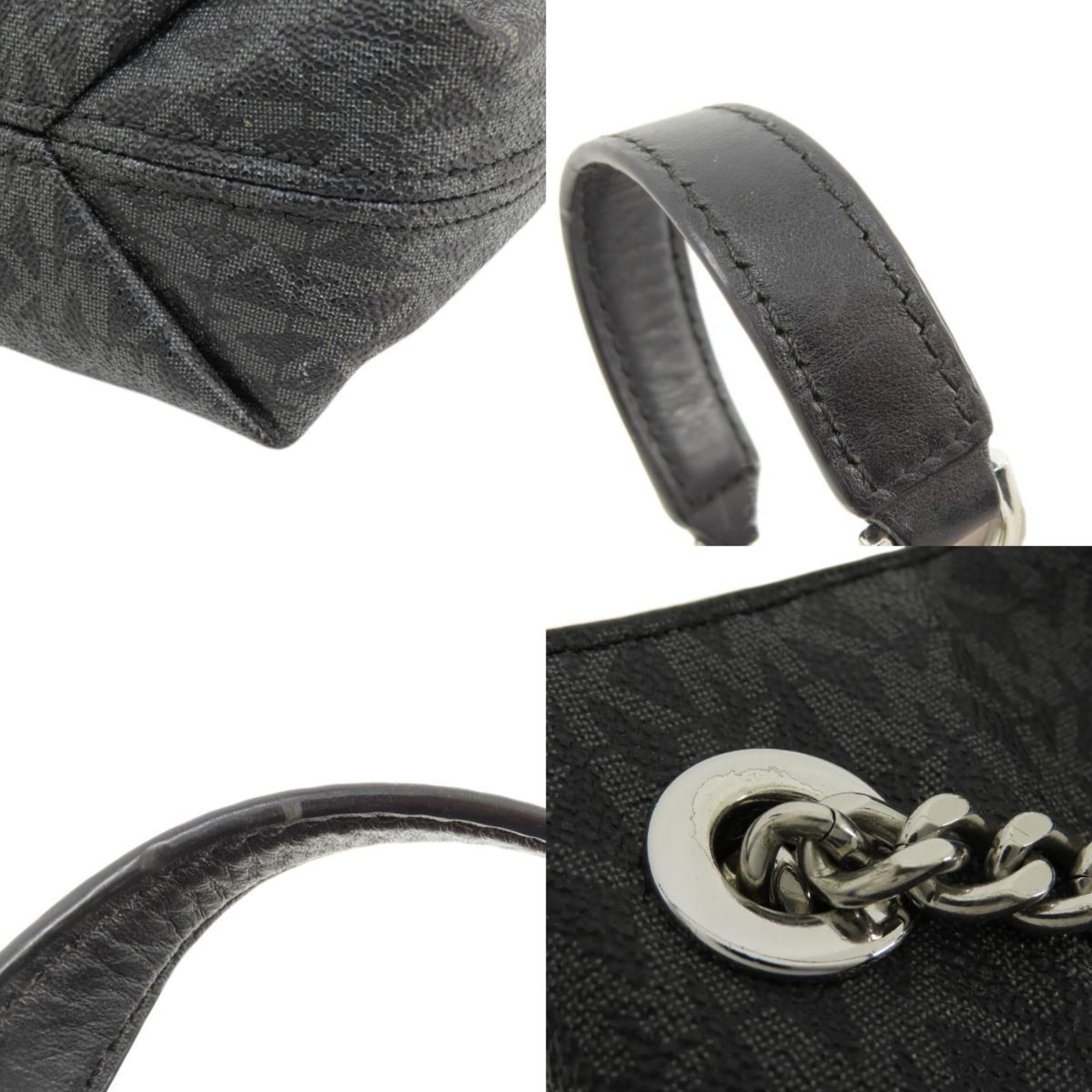 Michael Kors Black Leather Coated Canvas Tote Bag (Pre-Owned)