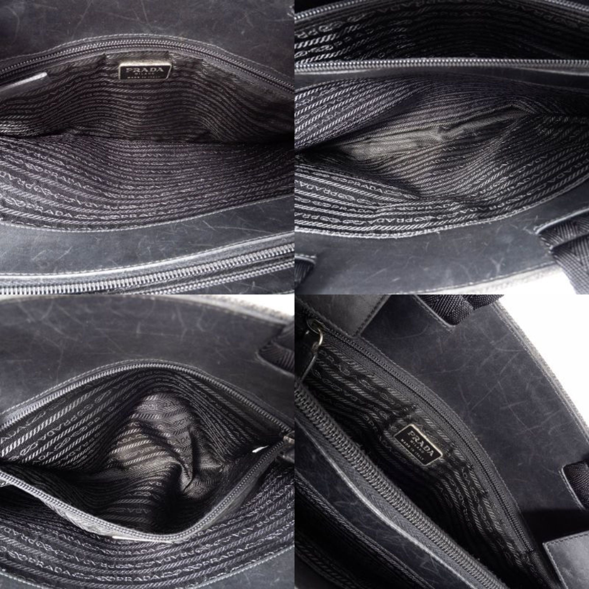 Prada Gray Polyester Handbag (Pre-Owned)