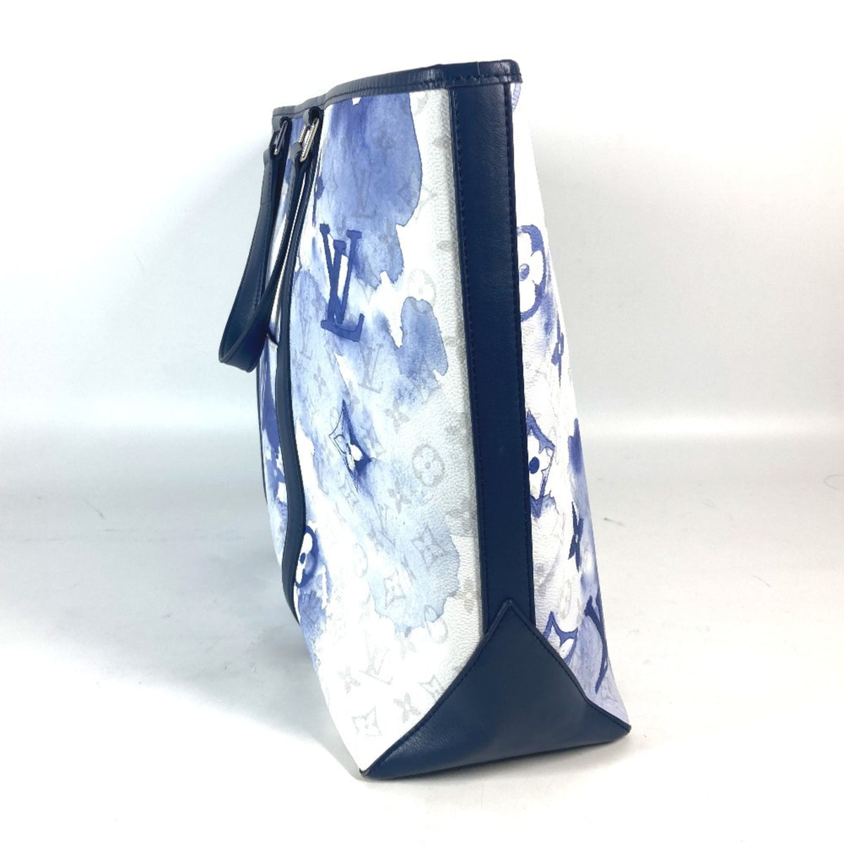 Louis Vuitton Blue White Monogram Shoulder Bag Tote Bag (Pre-Owned)