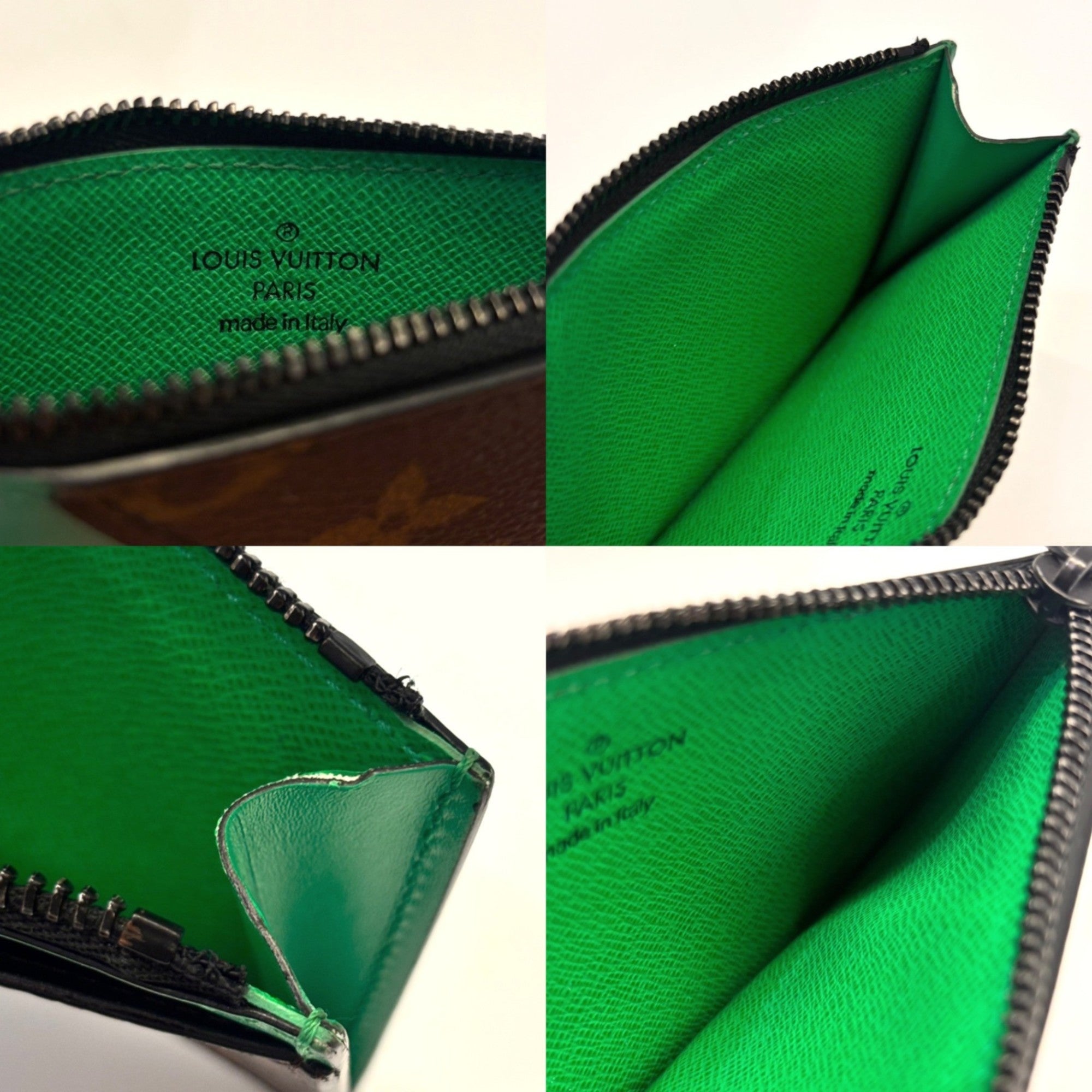 Louis Vuitton Monogram Macassar Green Monogram Macassar Coin Purse/Coin Case (Pre-Owned)