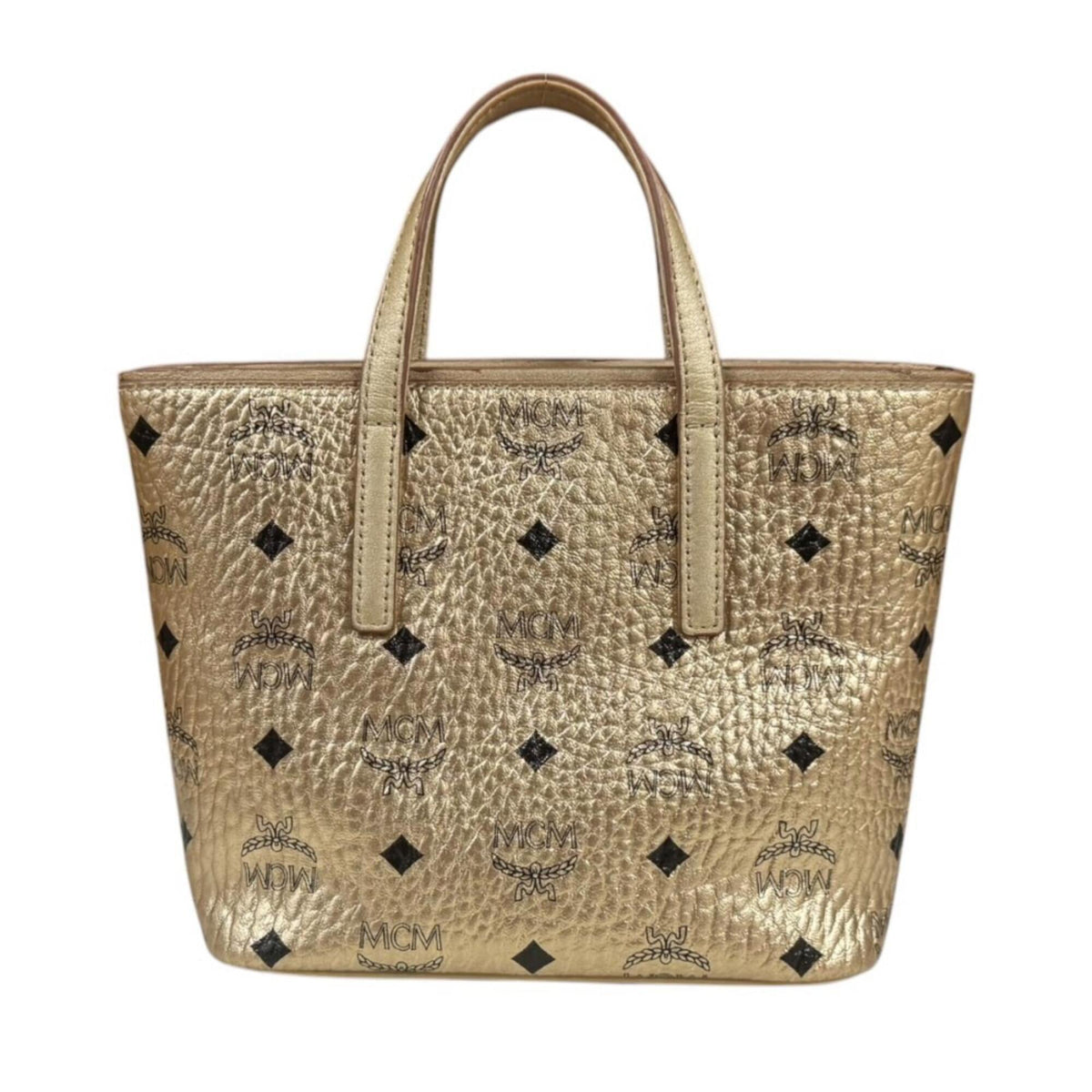 Mcm Gold Leather Shoulder Bag (Pre-Owned)