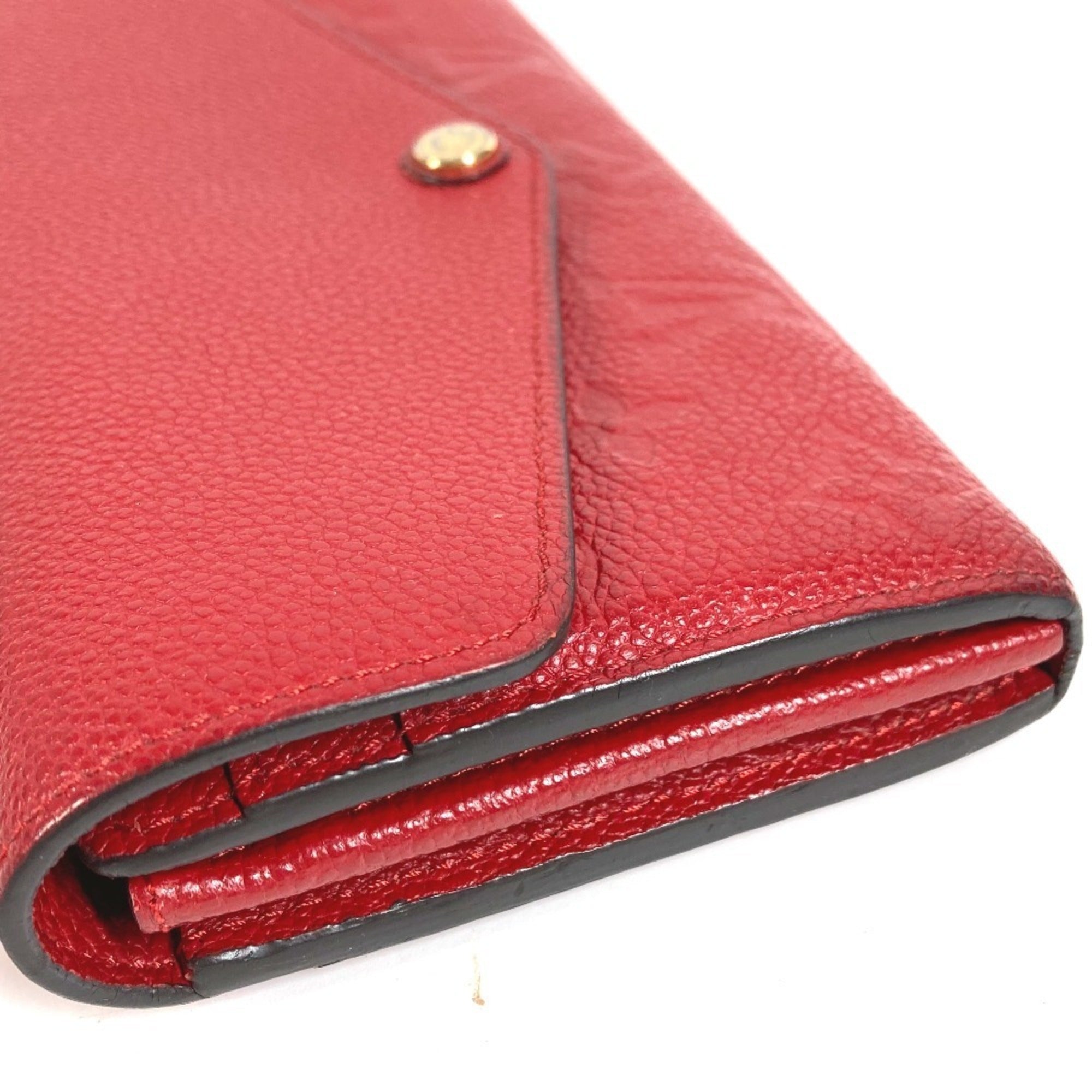 Louis Vuitton Red Color Monogram Empreinte Long Wallet (Bi-Fold) (Pre-Owned)