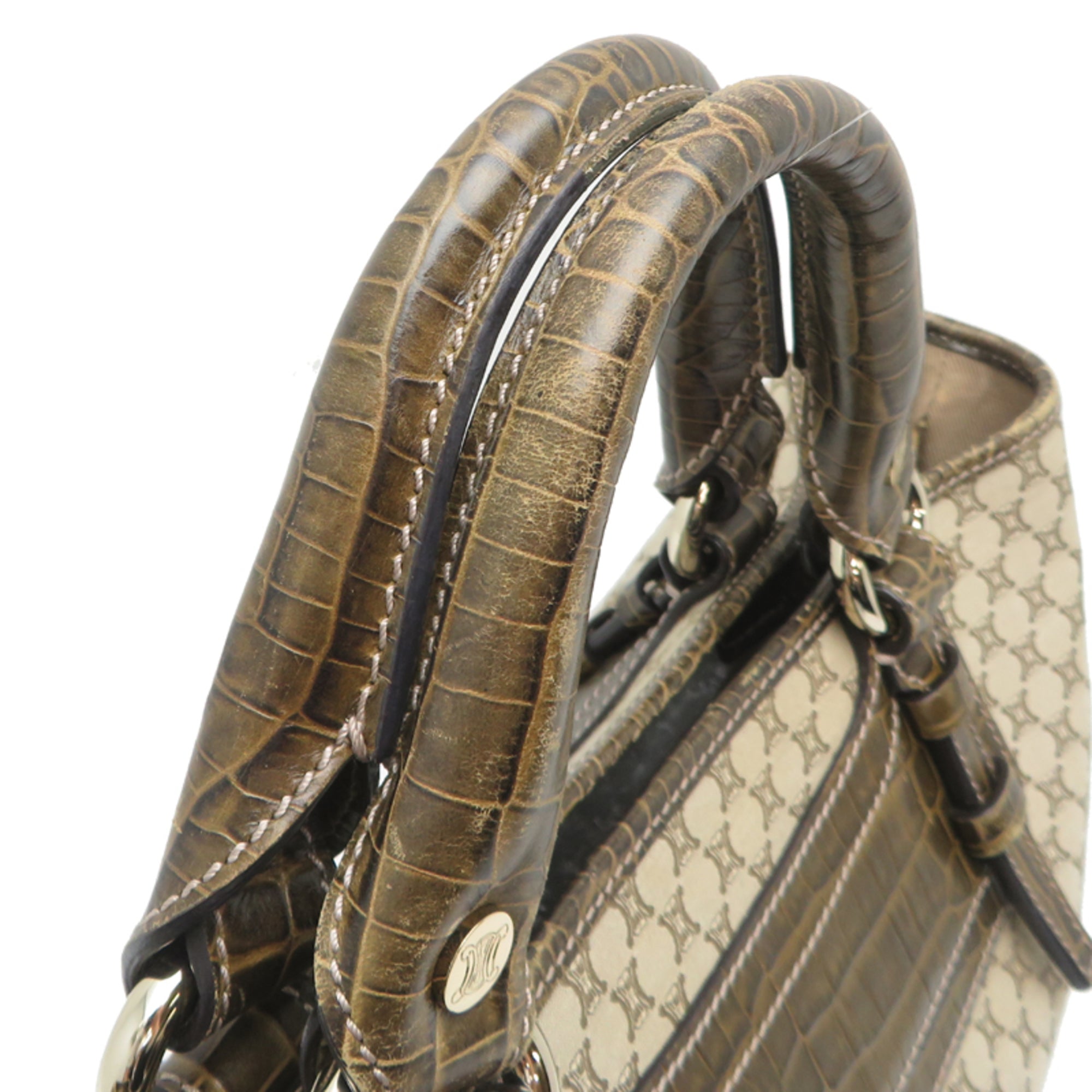 Celine Beige Canvas Leather Handbag (Pre-Owned)