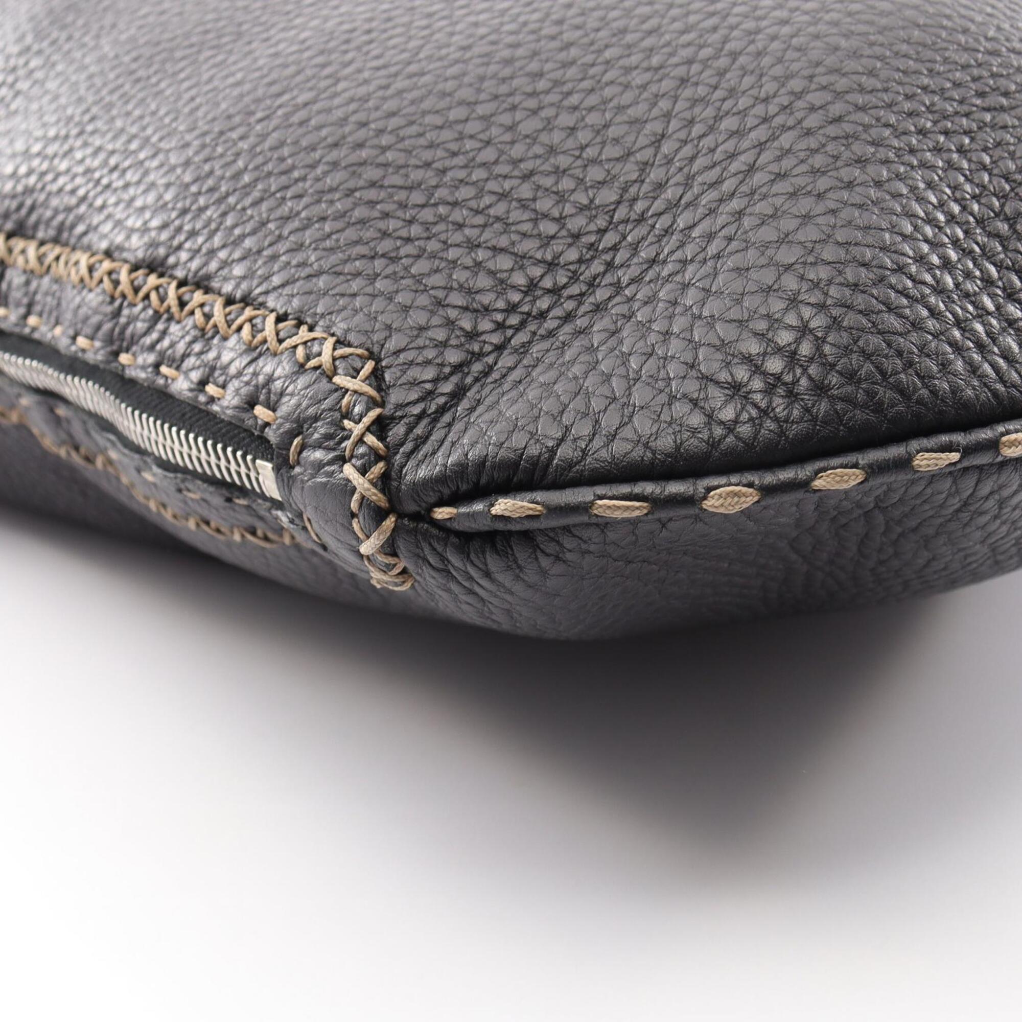 Fendi Black Leather Handbag Shoulder Bag (Pre-Owned)