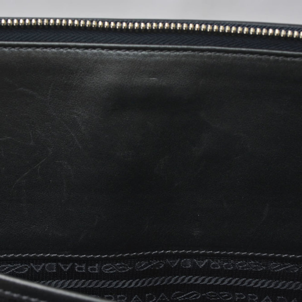 Prada Saffiano Navy Leather Clutch Bag (Pre-Owned)
