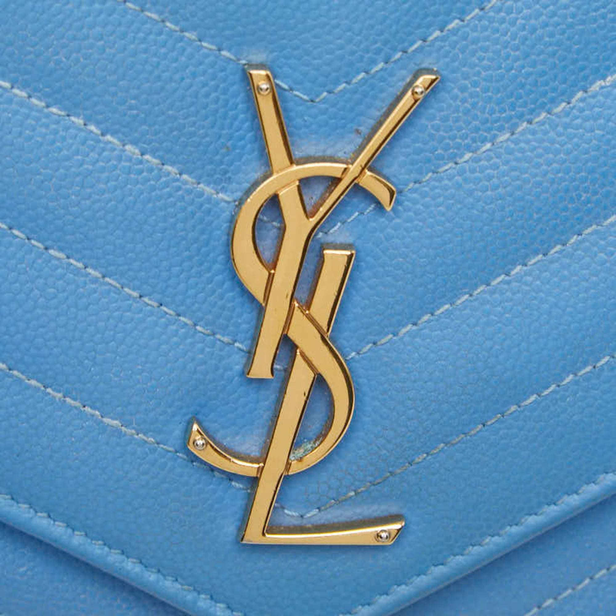 Saint Laurent Blue Gold Leather Shoulder Bag (Pre-Owned)