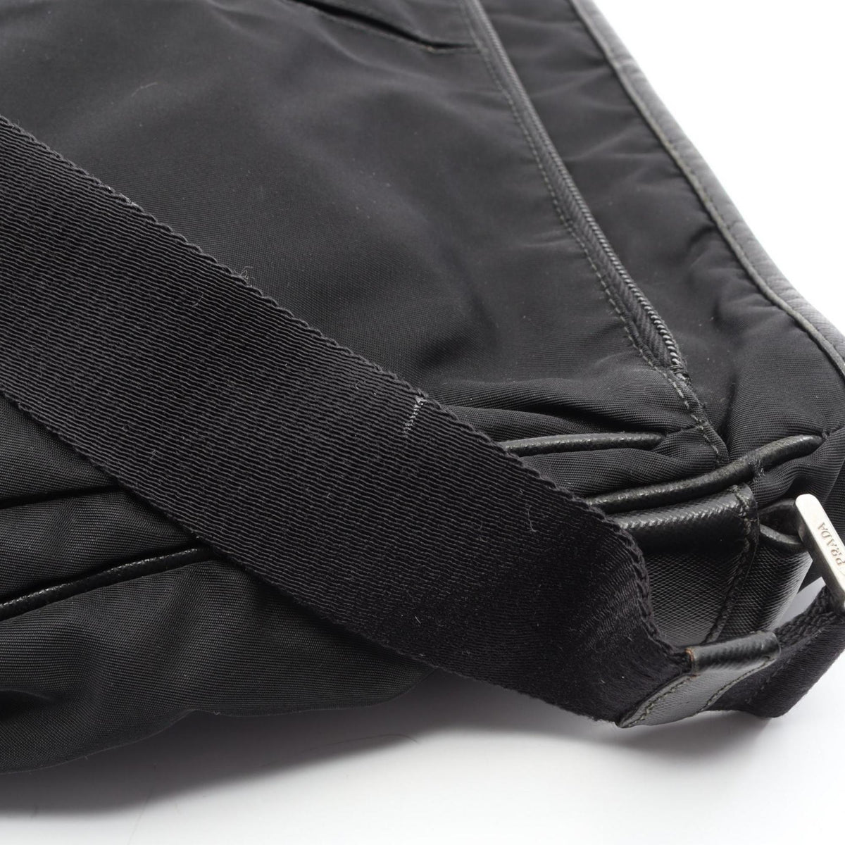 Prada Black Nylon Saffiano Triangle Shoulder Bag (Pre-Owned)