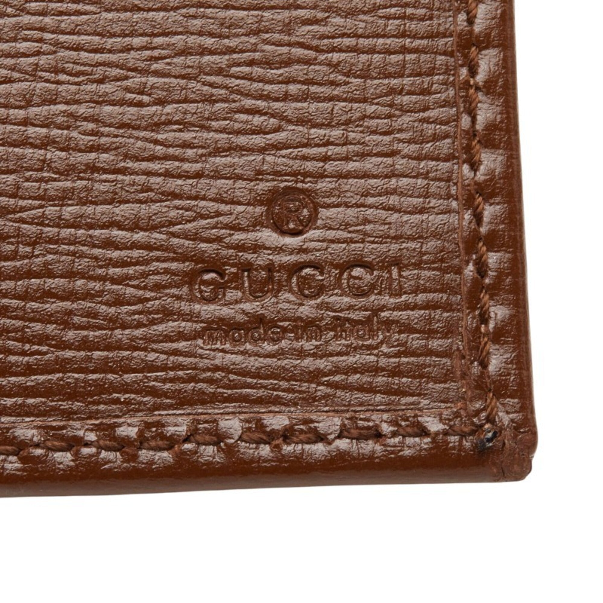 Gucci Gg Supreme Beige Brown Pvc Leather Money Clip (Pre-Owned)