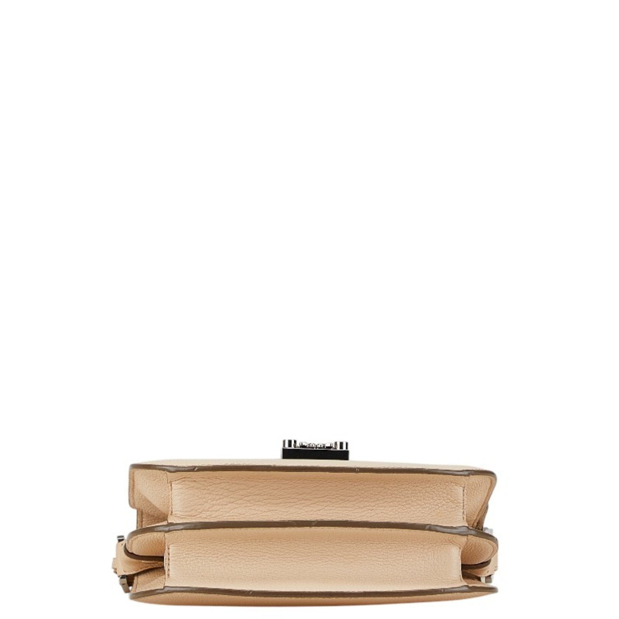 Mcm Beige Leather Shoulder Bag (Pre-Owned)