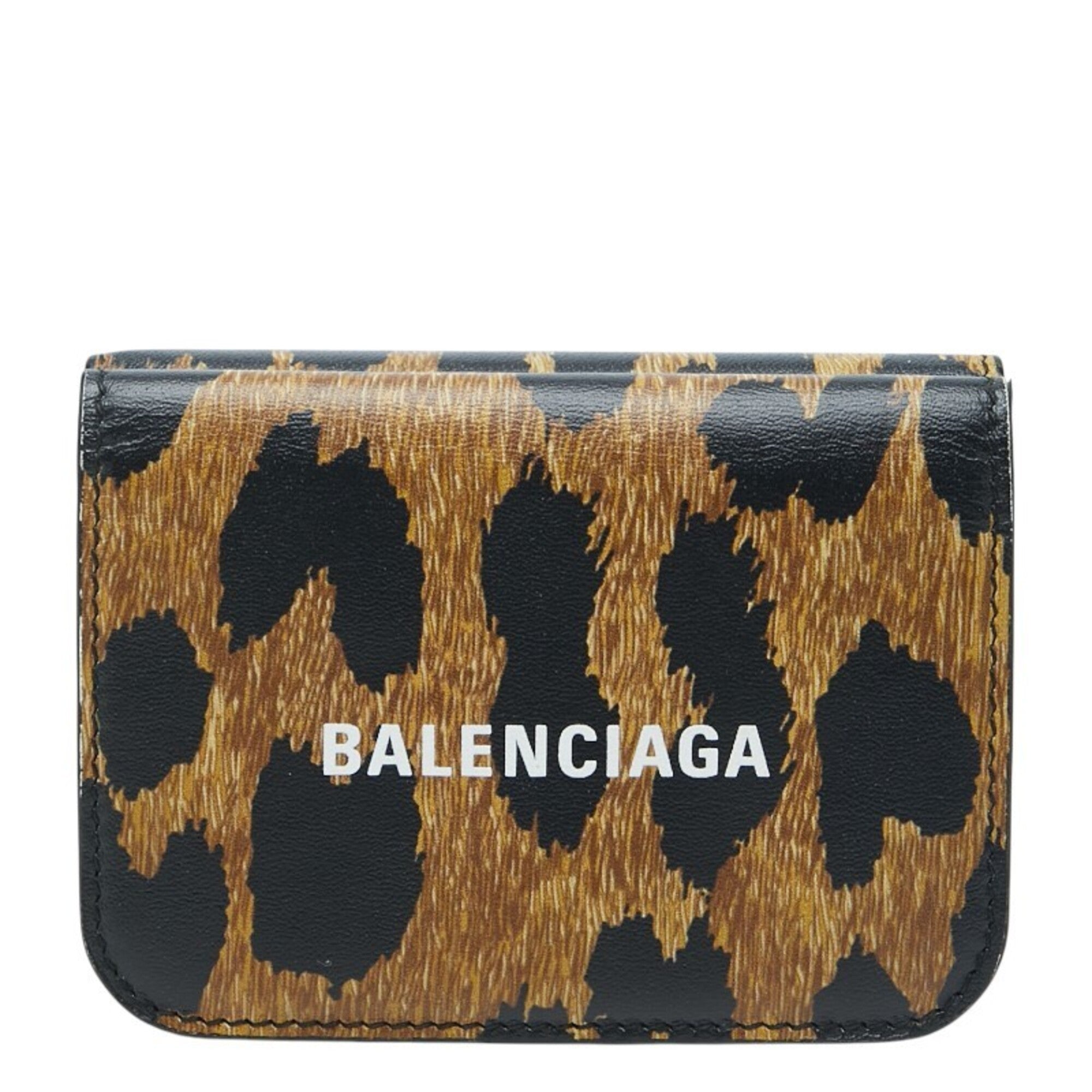 Balenciaga Black Brown Leather Wallet (Tri-Fold) (Pre-Owned)