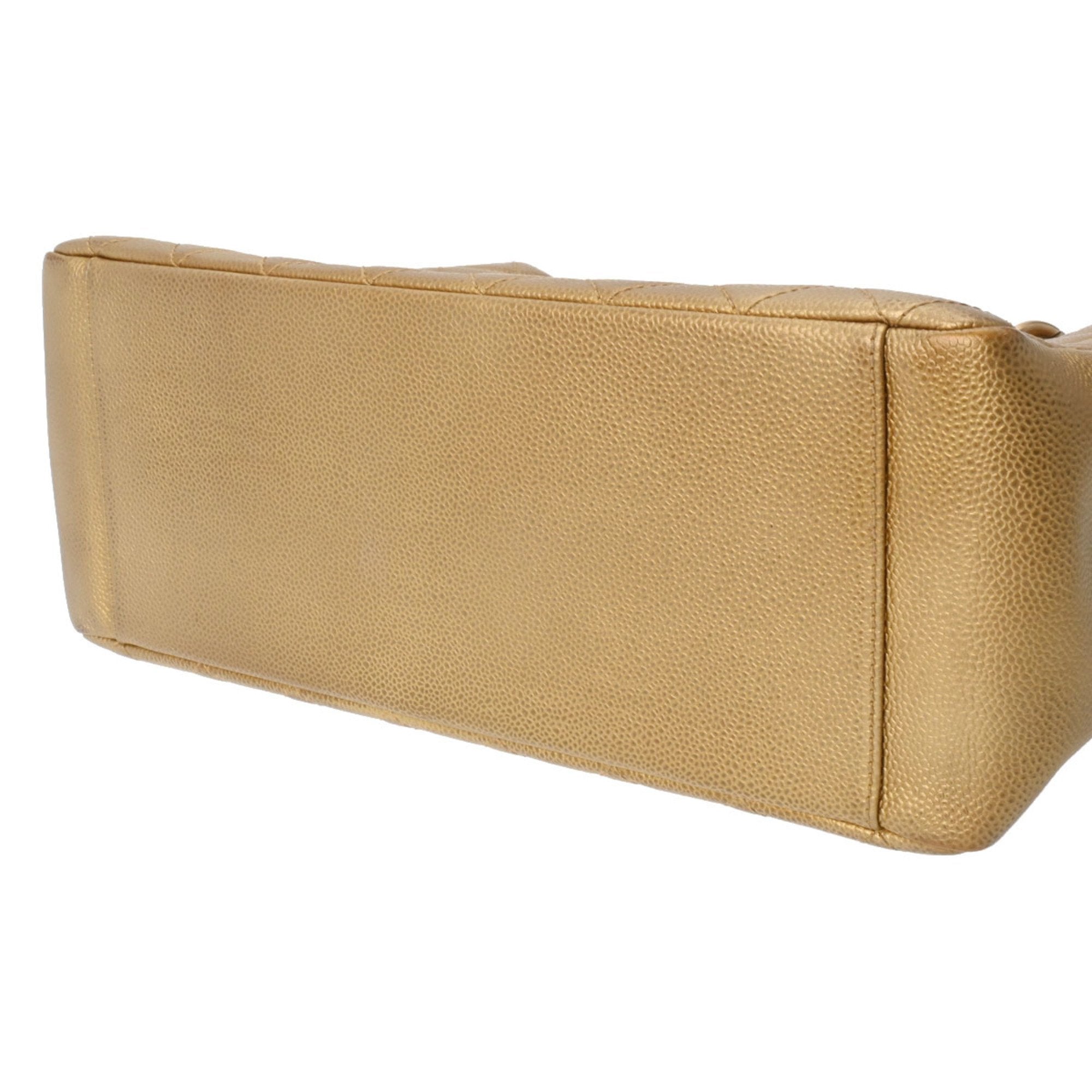 Chanel Caviar Skin Gold Caviar Leather Tote Bag (Pre-Owned)