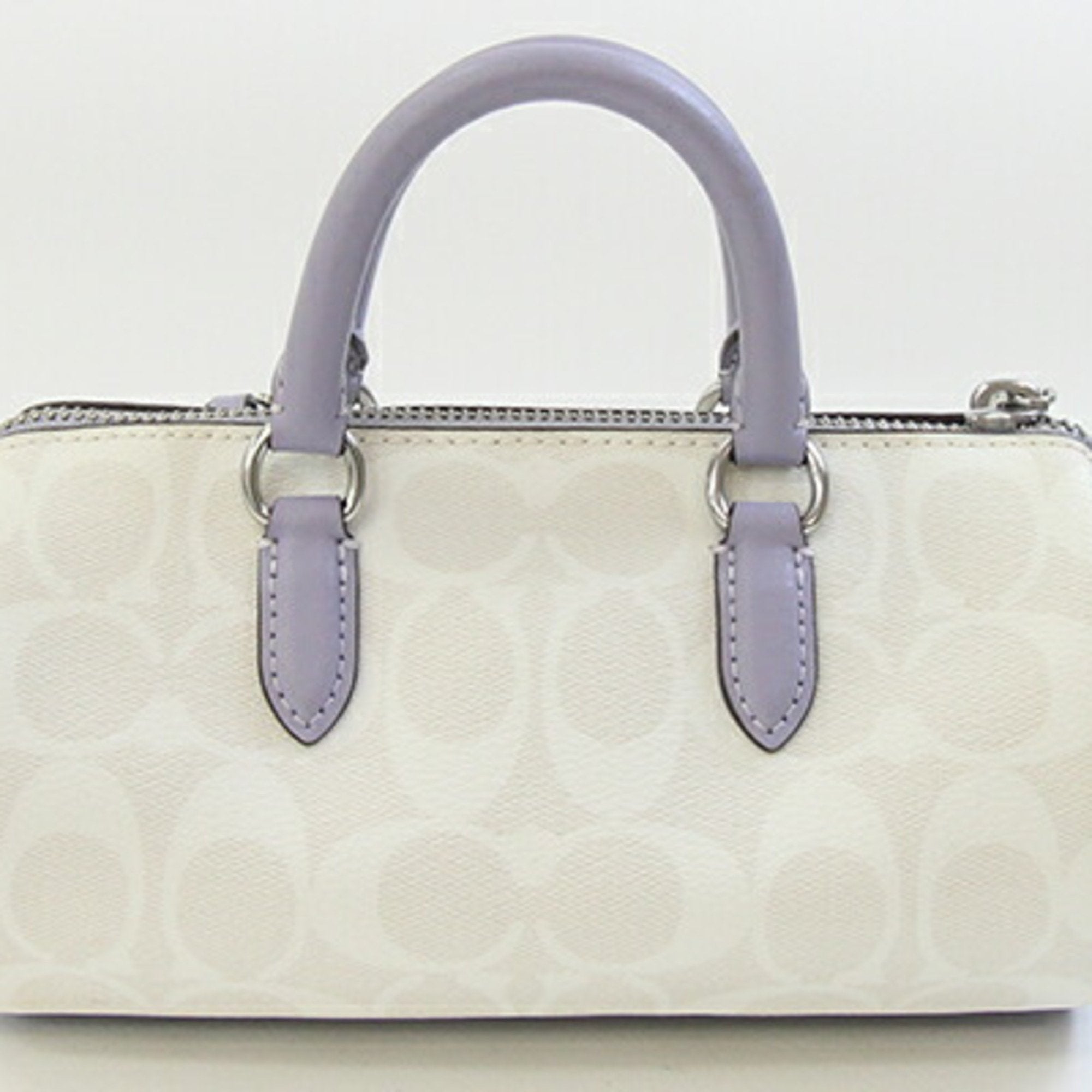 Coach Signature Off-White Pvc Leather Handbag (Pre-Owned)