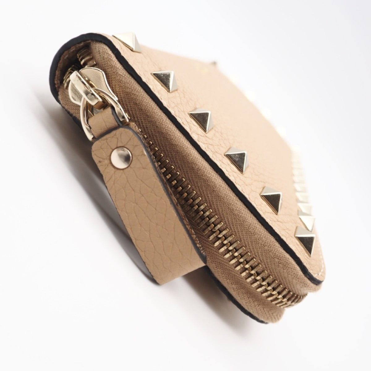 Valentino Beige Leather Long Wallet (Bi-Fold) (Pre-Owned)