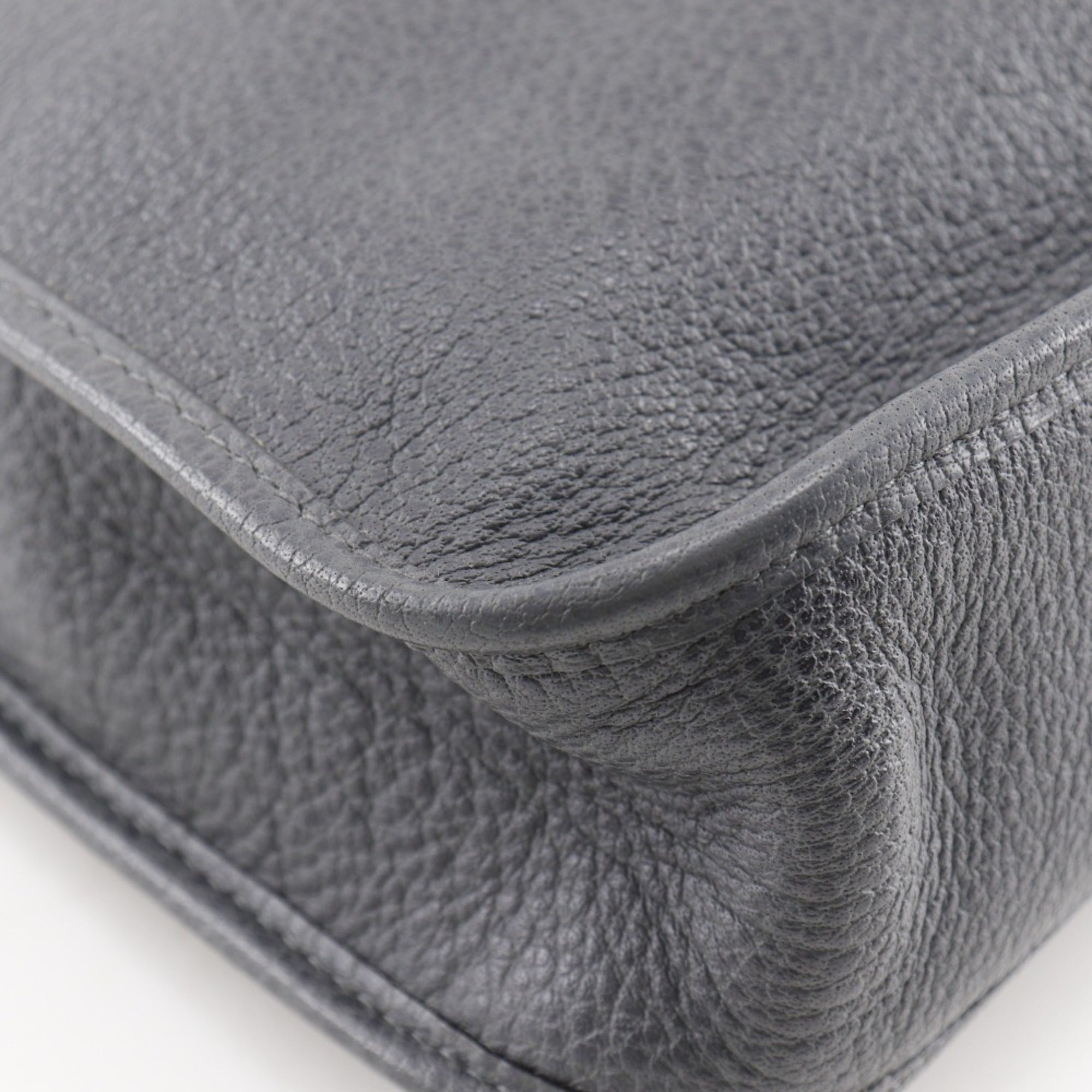Hermes Black Gray Leather Shoulder Bag (Pre-Owned)