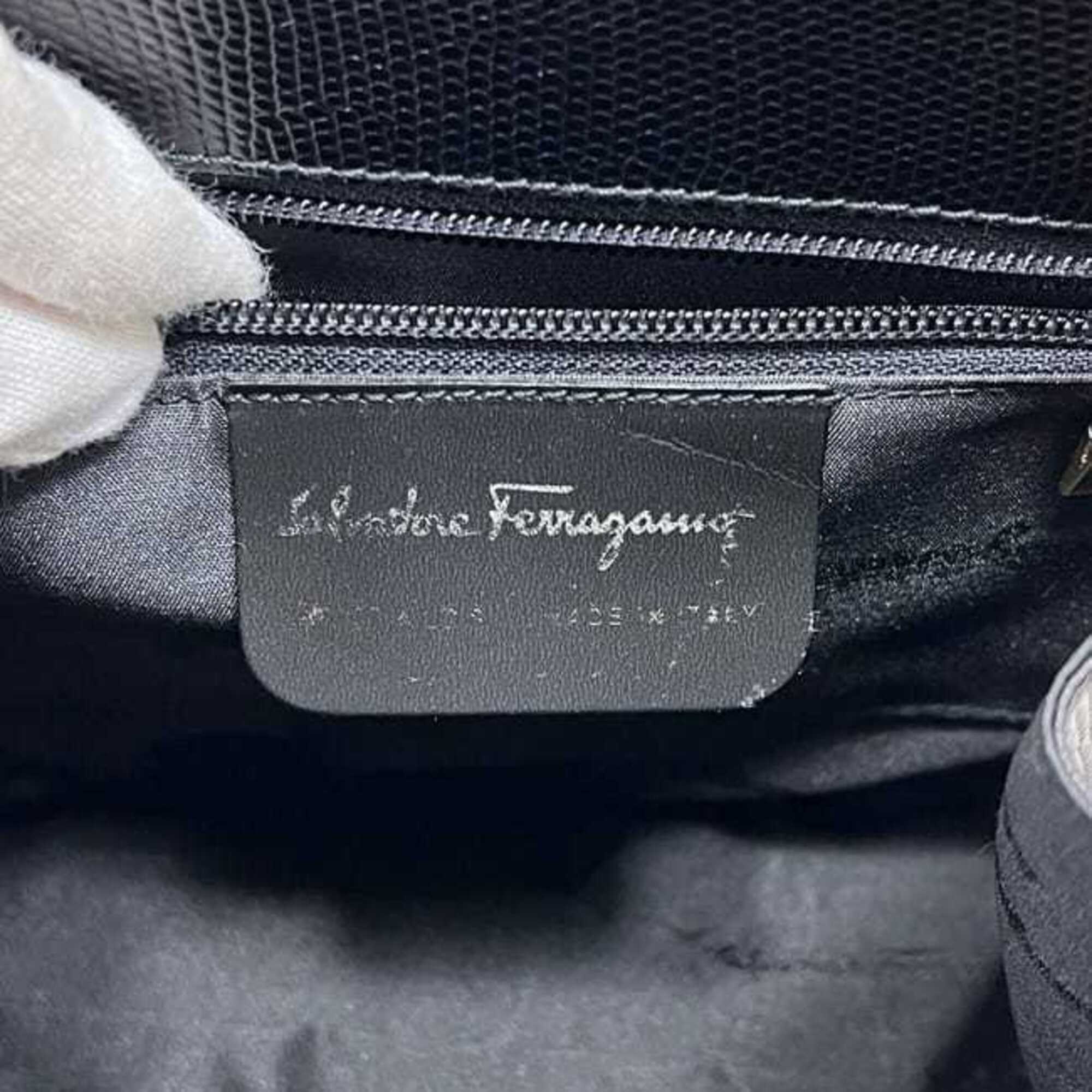 Salvatore Ferragamo Black Leather Handbag (Pre-Owned)
